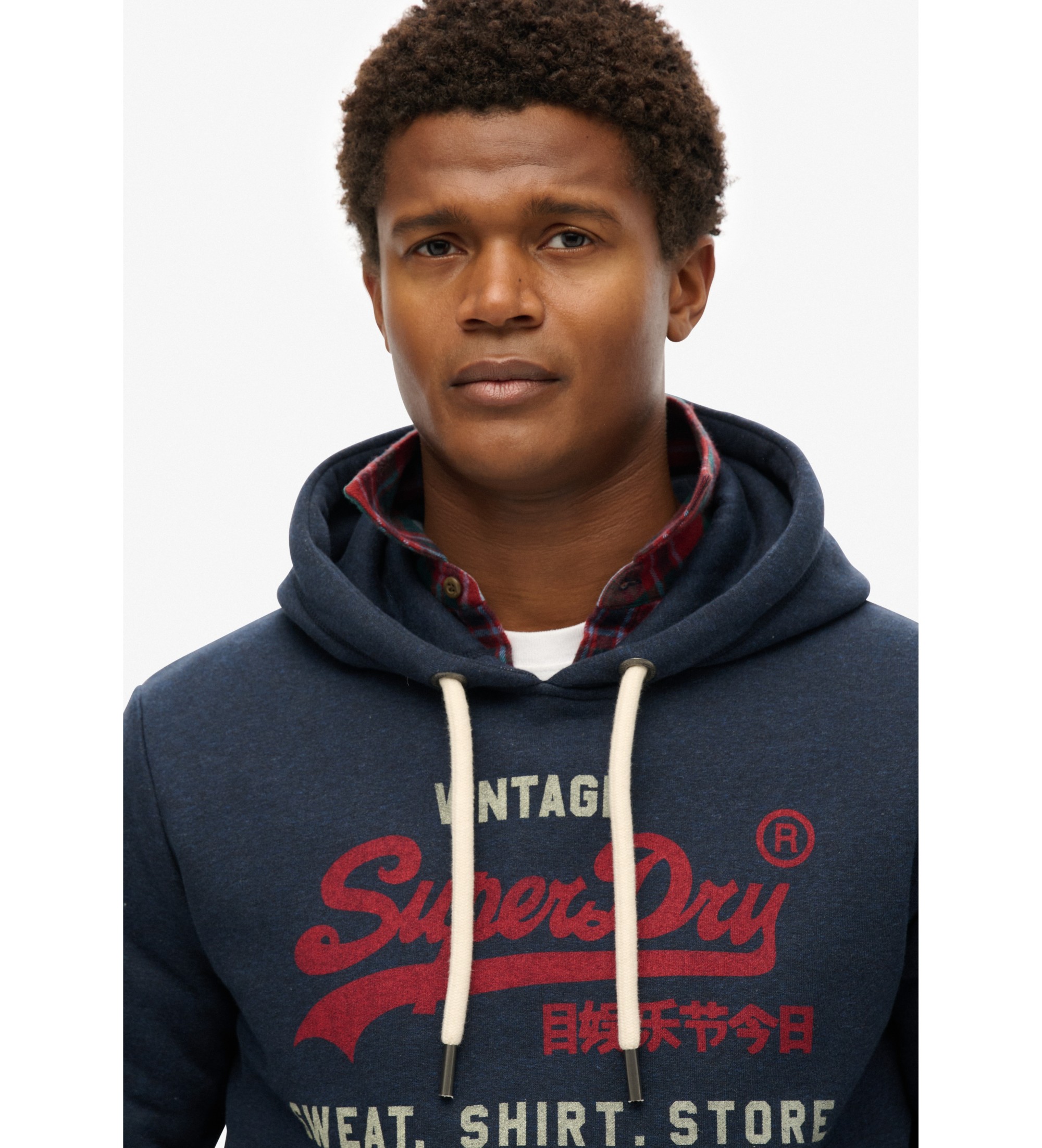 Superdry Sweat  coupe dcontracte avec capuche et logo Vintage Heritage marine