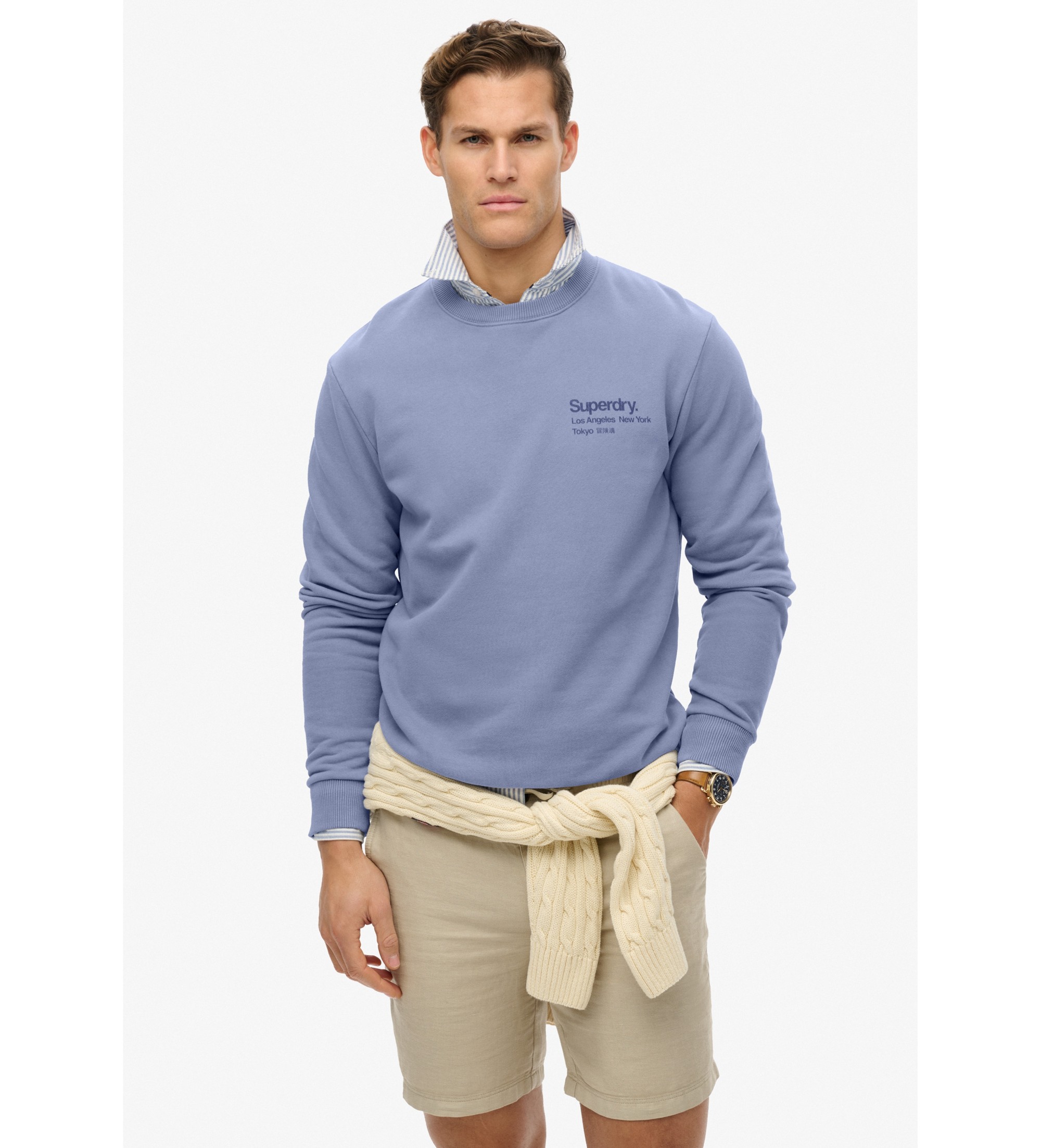 Superdry Felpa City con logo Core blu