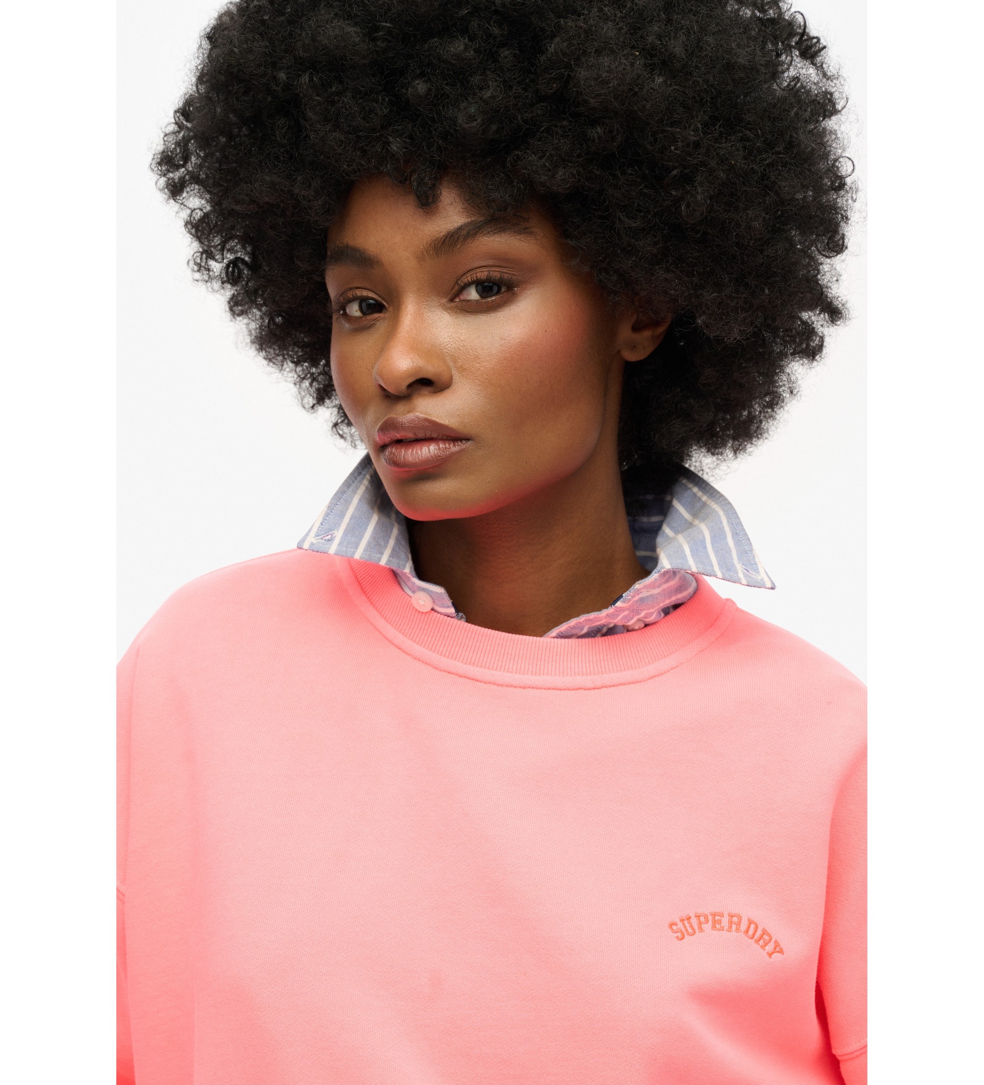 Superdry Baggy sweatshirt logo Essential roze