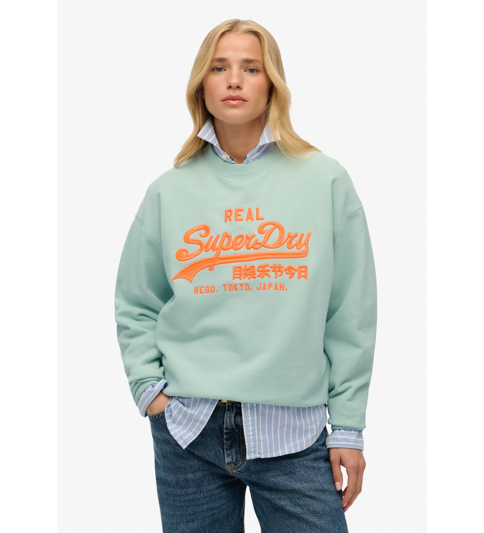 Superdry Vintage fluorescerende groene sweater