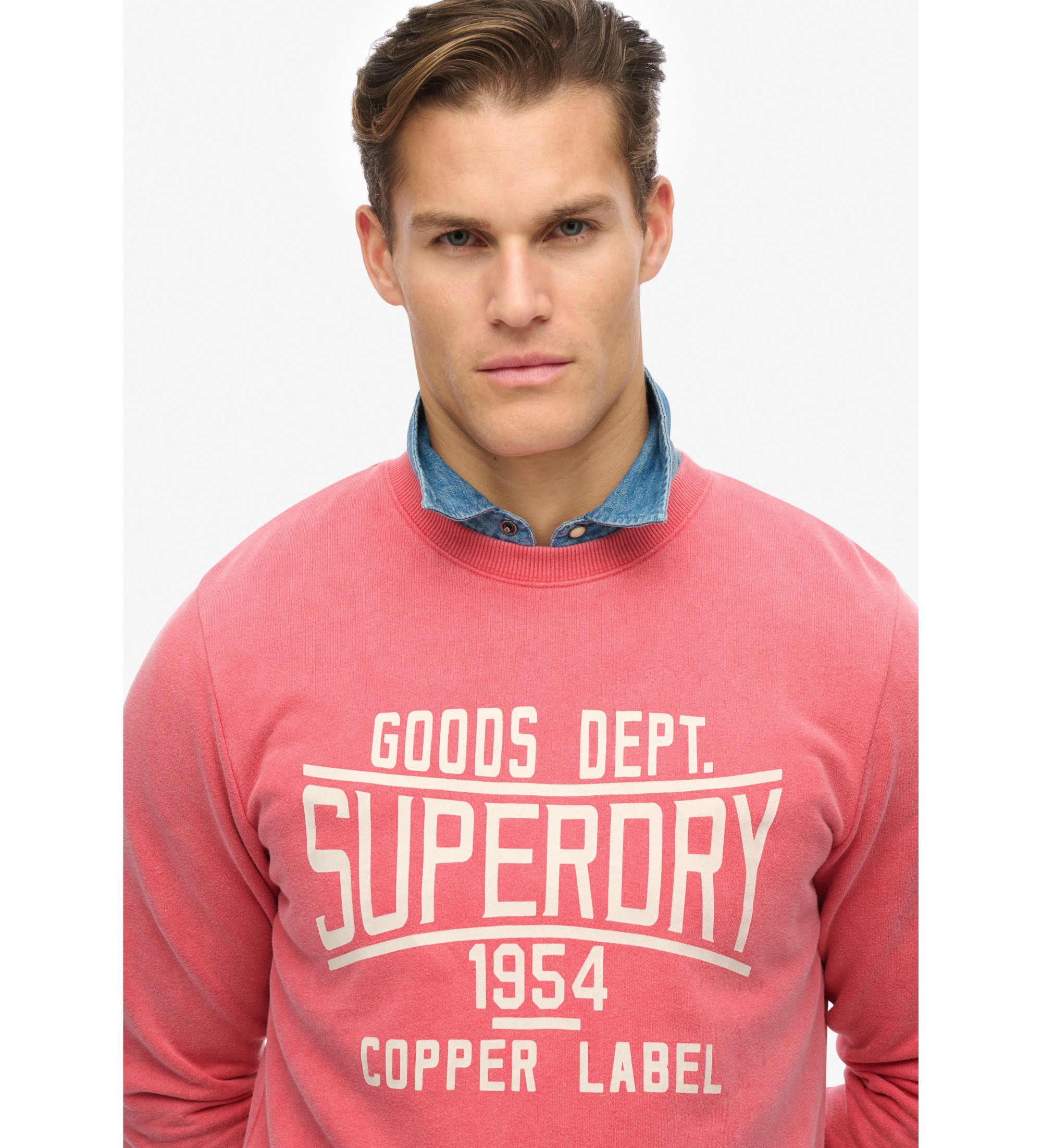 Superdry Vintage rood gewassen sweatshirt