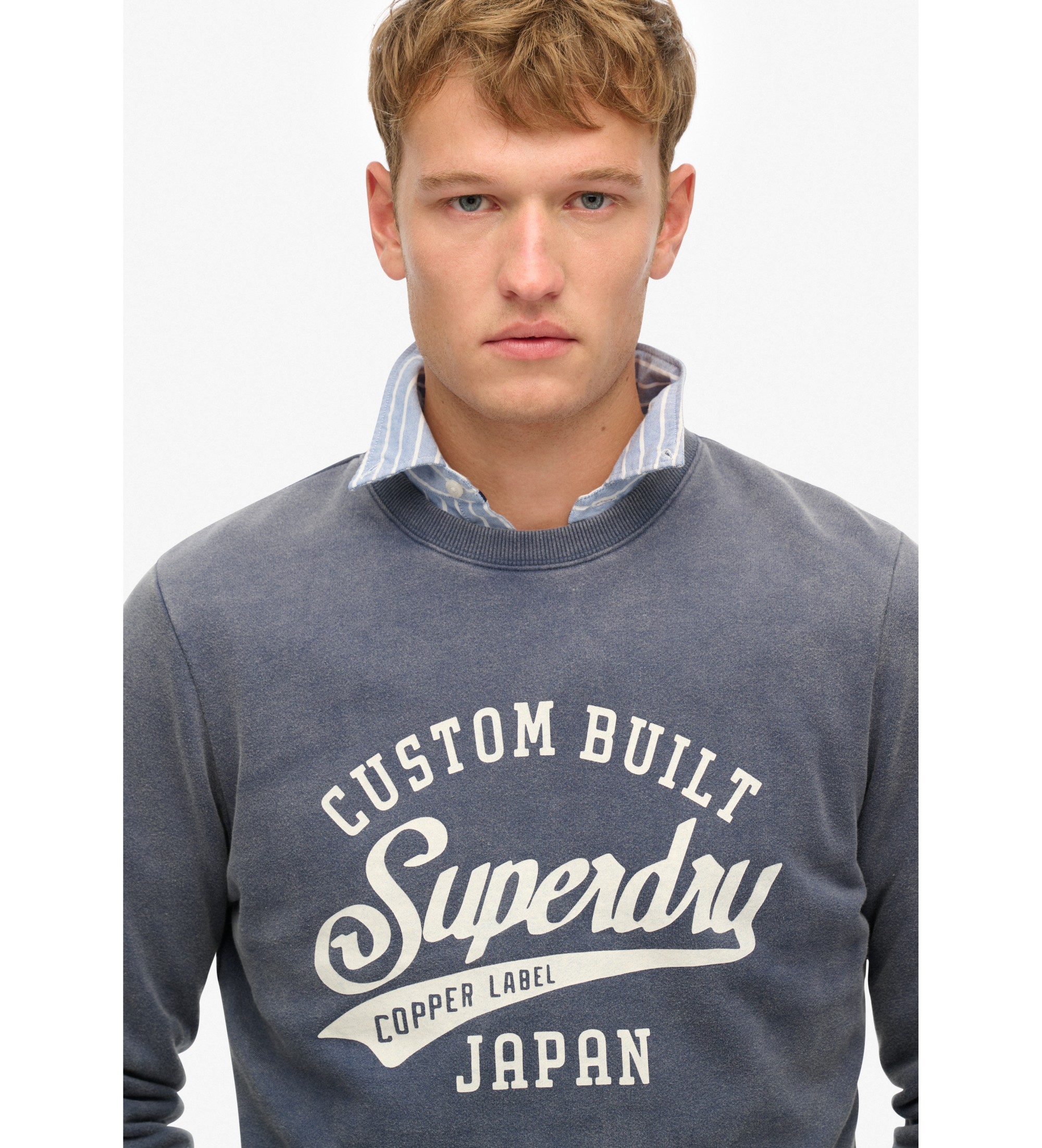 Superdry Sweat vintage bleu dlav