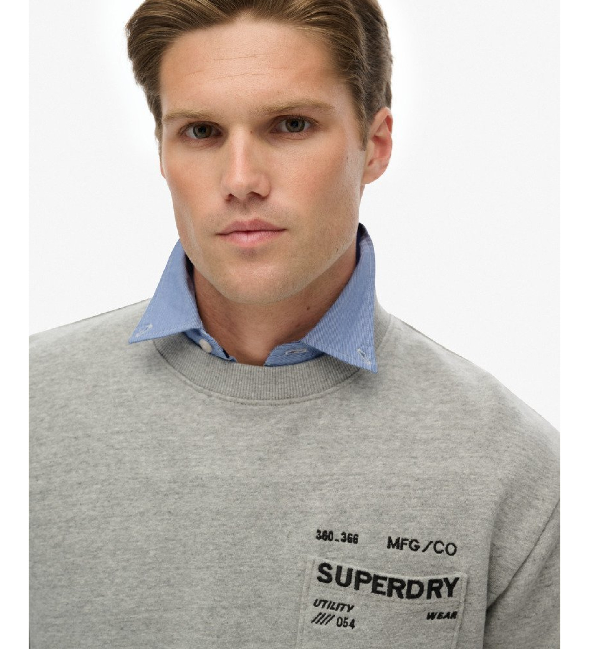 Superdry Felpa grigia comoda e comoda Superdry Felpa grigia comoda e comoda