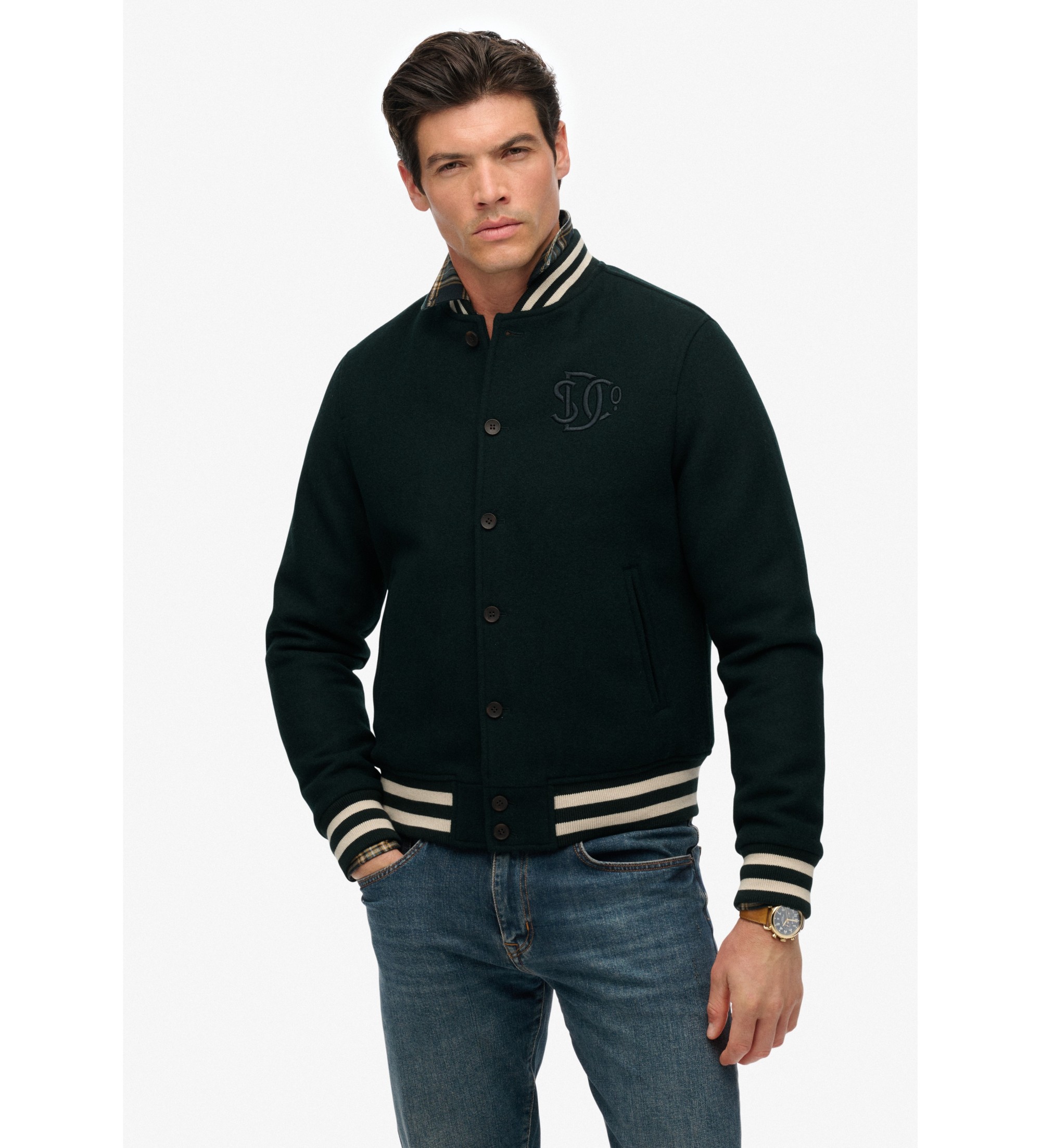 Superdry Varsity Monogram Jacke grün Superdry Varsity Monogram Jacke grün