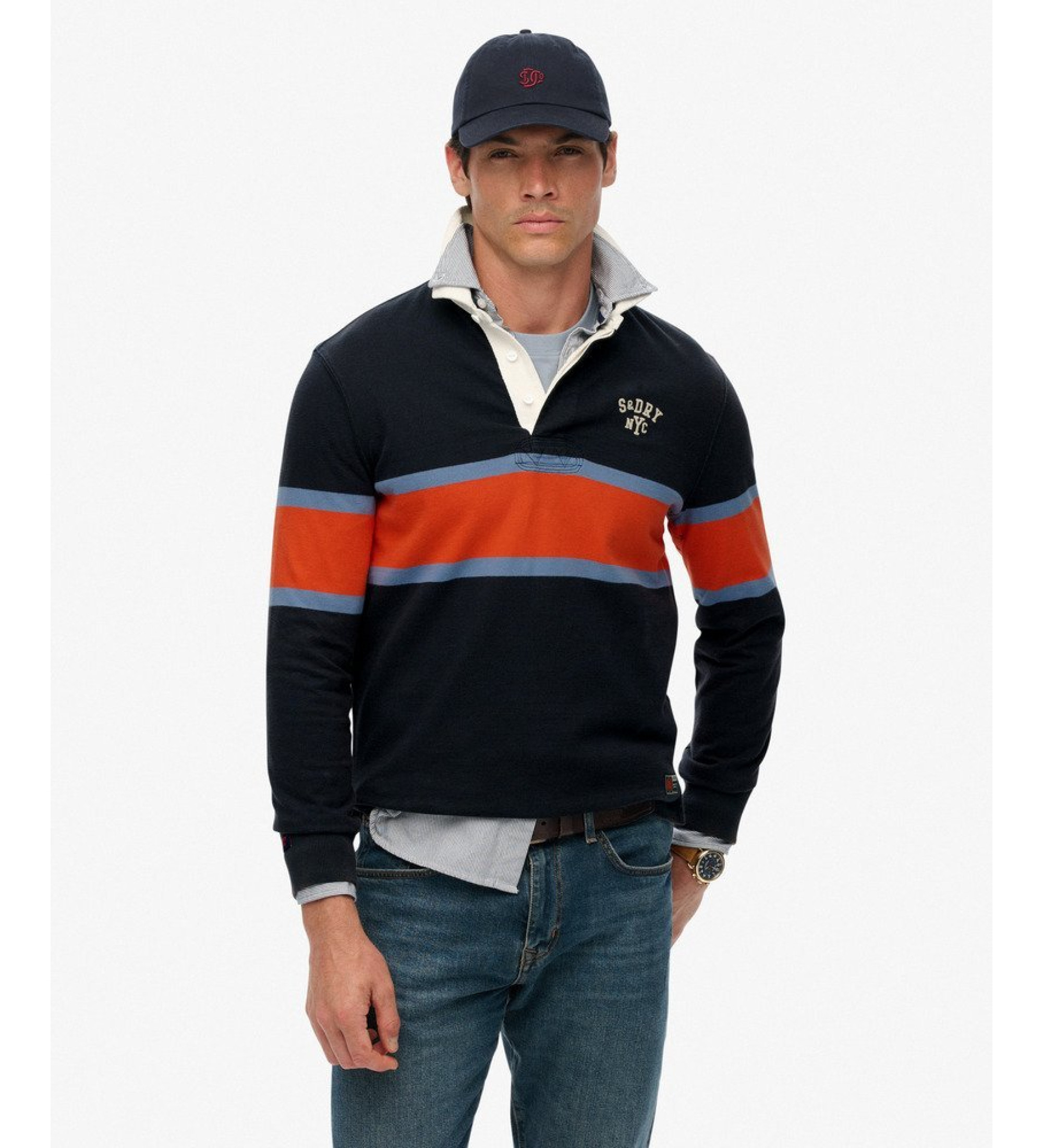 Superdry Vintage Athletic Eagle polo shirt navy, rød Superdry Vintage Athletic Eagle polo shirt navy, rød