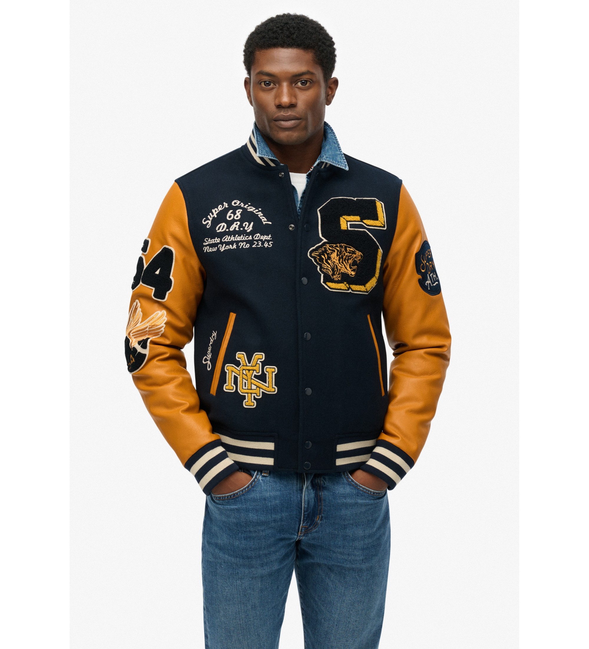 Vintage lappad Varsity-jacka mairno