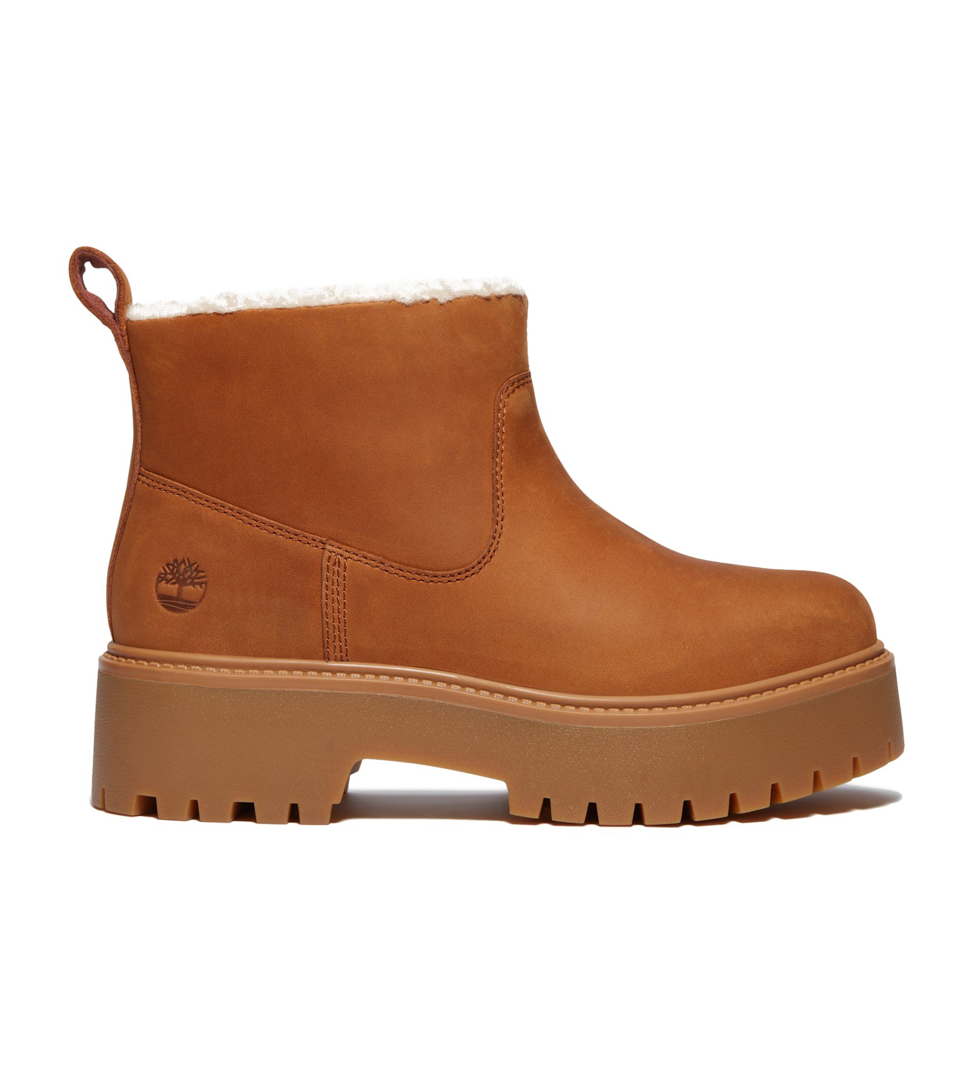 Timberland Stivaletti alla caviglia in pelle marrone Stone Street con fodera calda