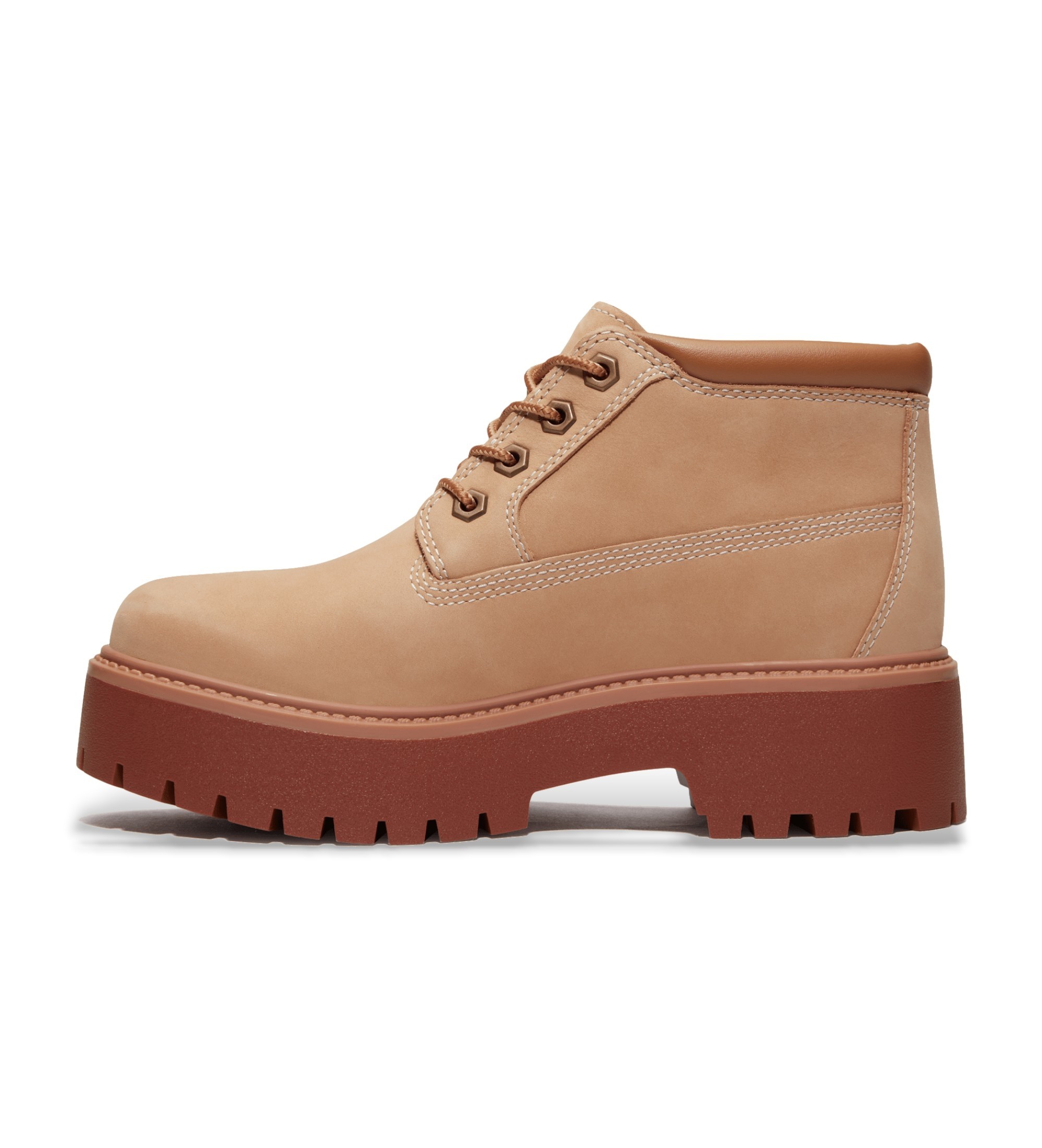 Timberland Stone Street bottes chukka en cuir impermable beige avec plateforme