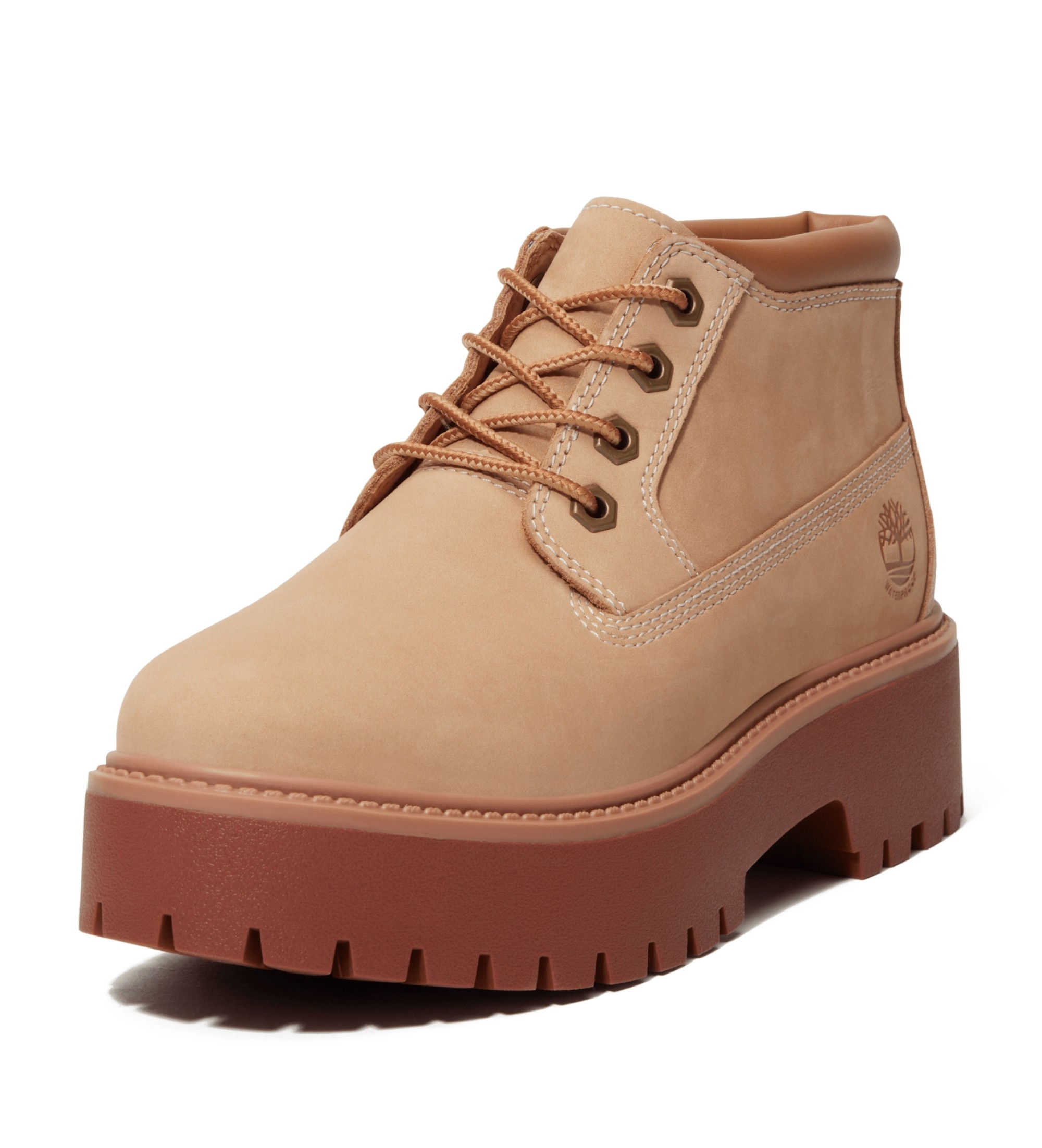 Timberland Stone Street bottes chukka en cuir impermable beige avec plateforme