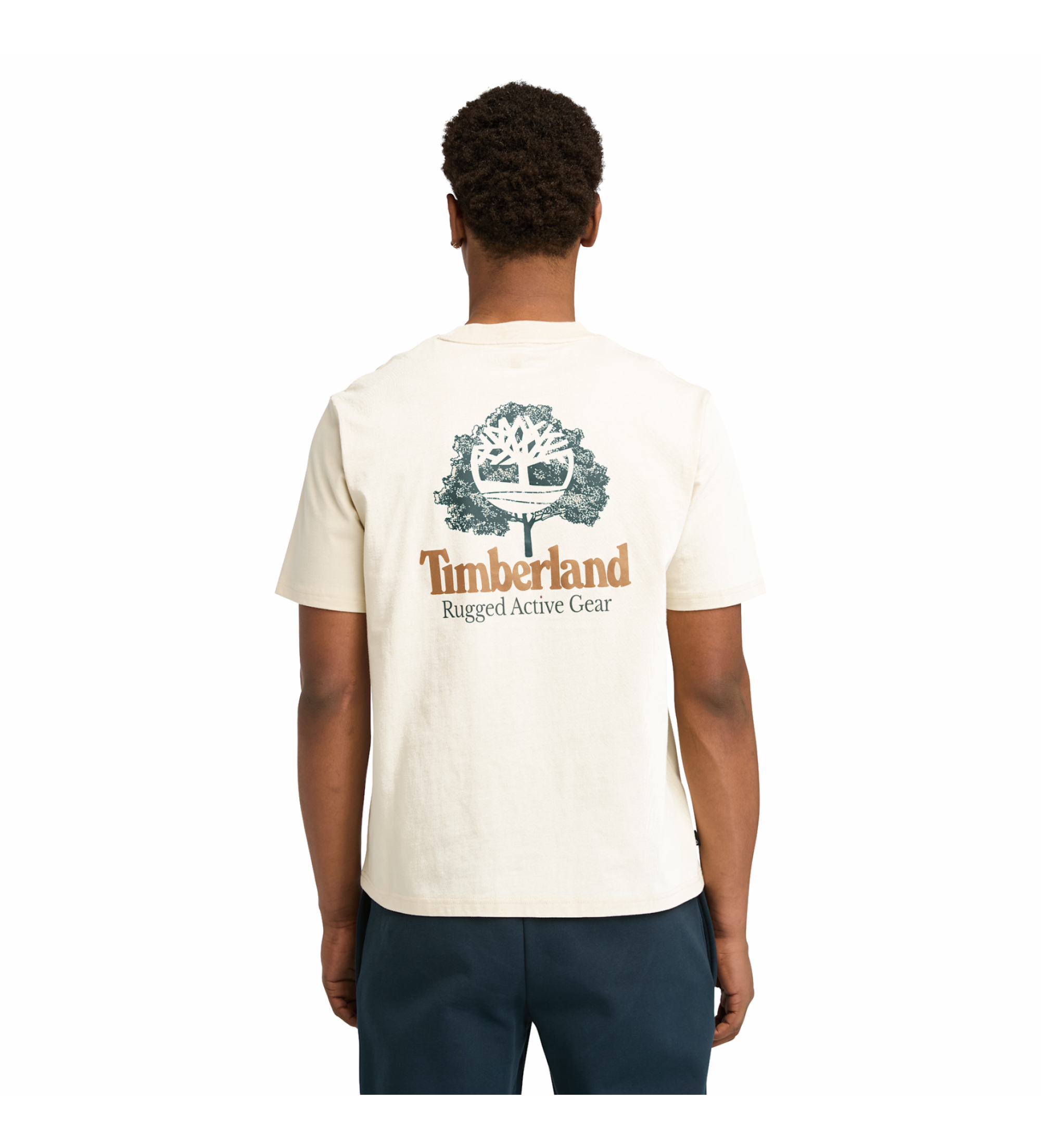 Timberland Rugged Active Gear beige T-shirt med grafisk ryg