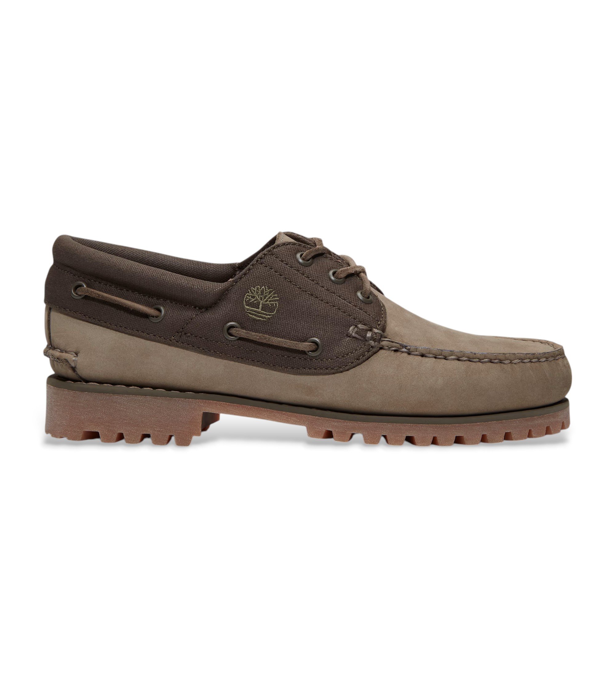 Timberland Autnticos sapatos de barco em pele verde cosidos  mo com 3 ilhs
