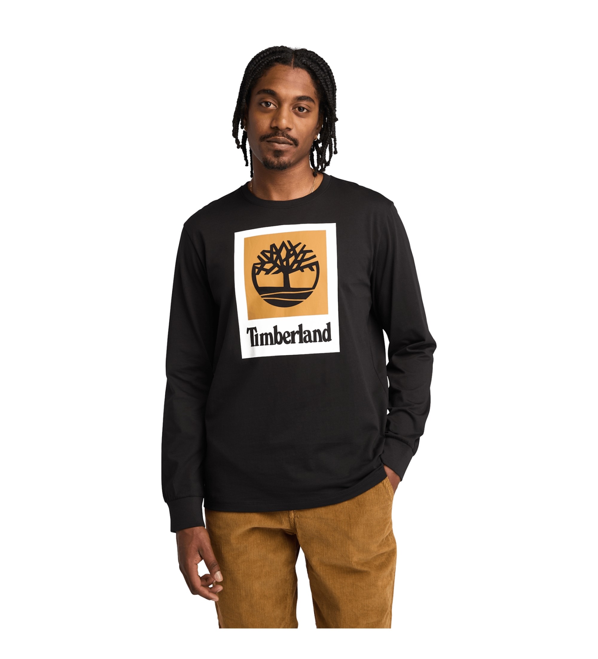 Timberland Stack logo langrmet t-shirt sort