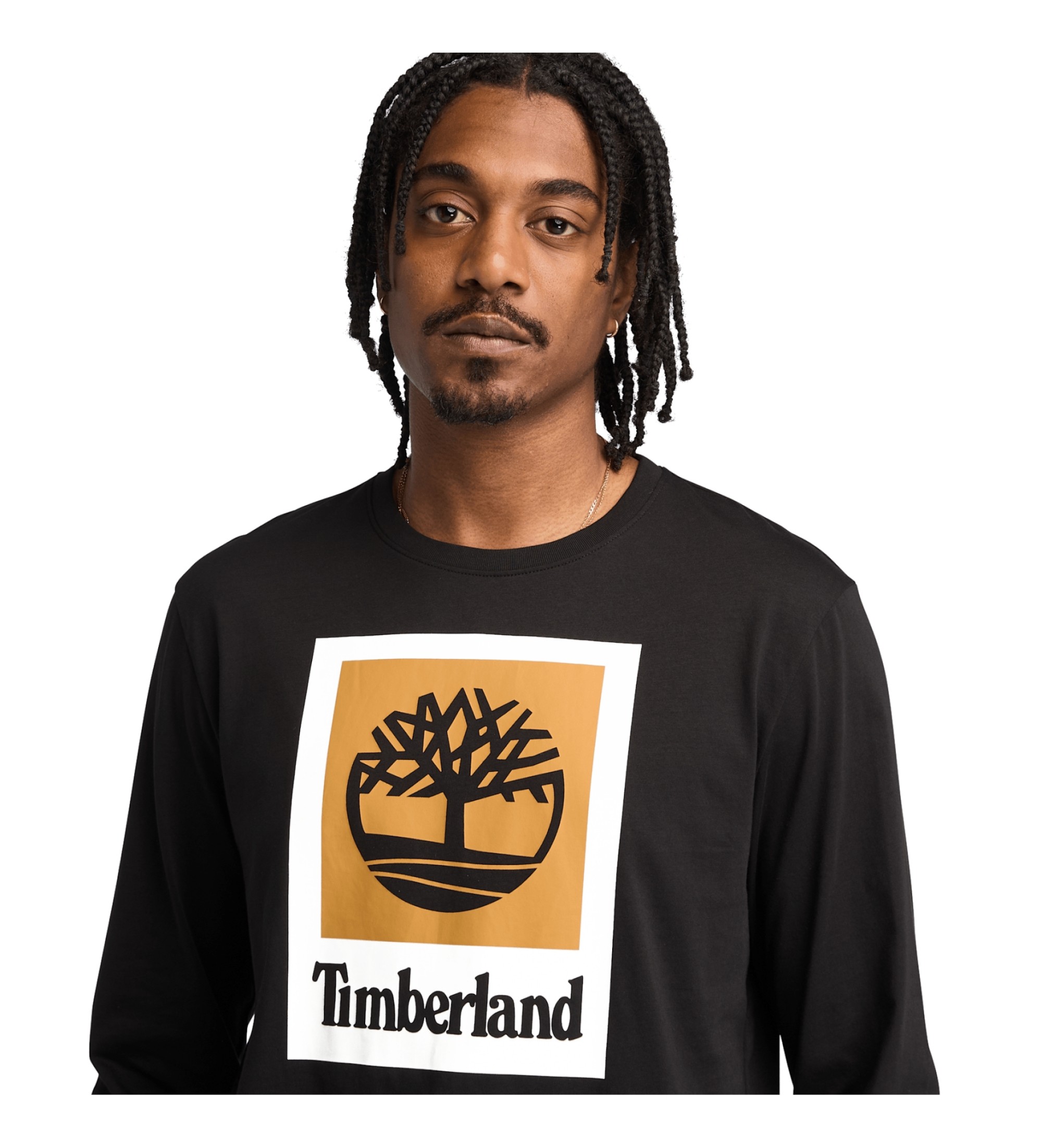 Timberland Stack logo langrmet t-shirt sort