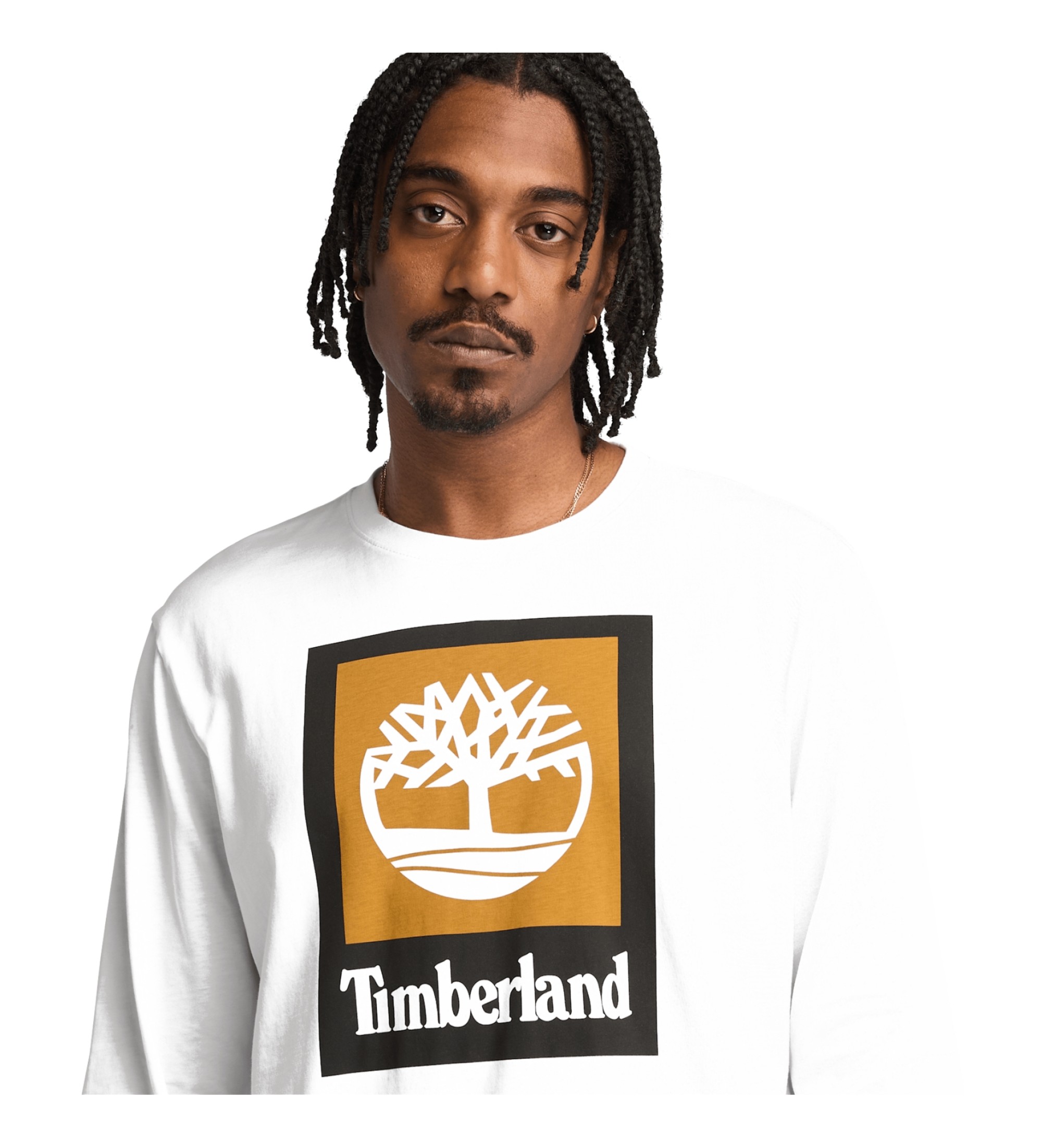 Timberland Langrmet T-shirt med hvidt Stack-logo