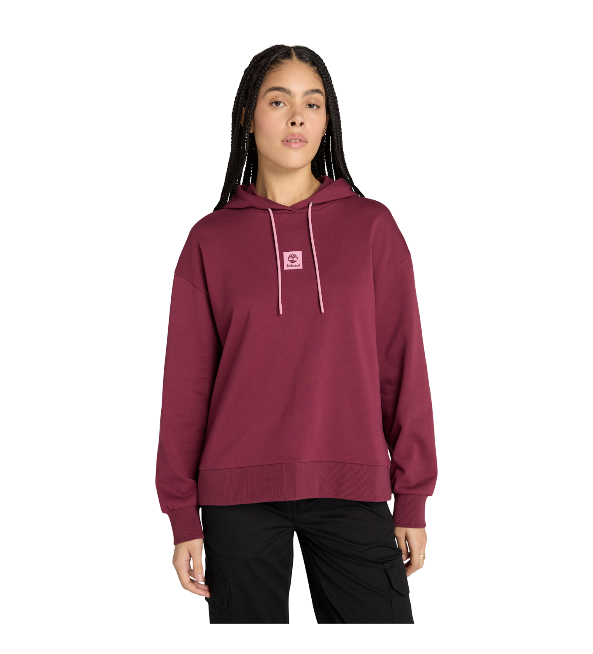 Timberland Mikina Loop Back v bordo barvi