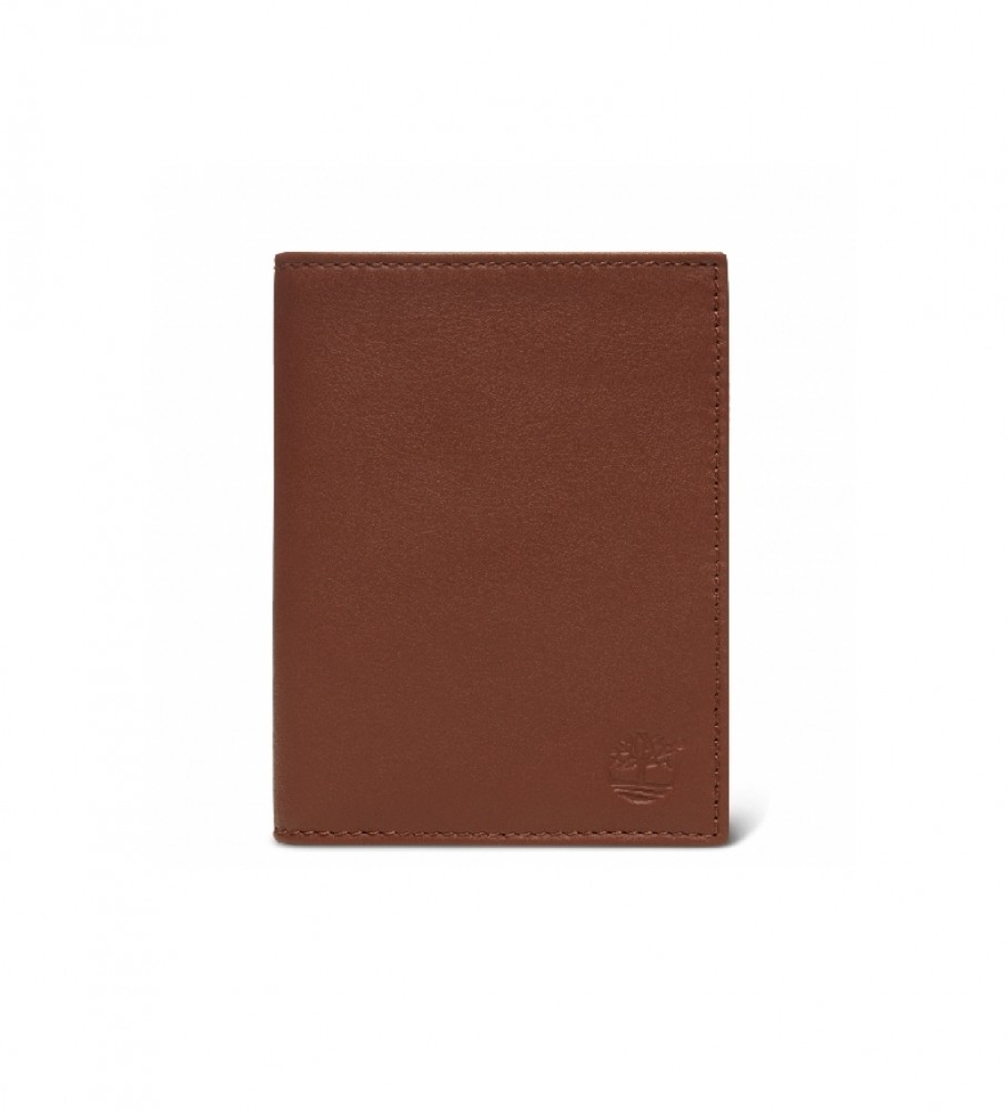 Timberland Portefeuille en cuir Vertical marron -10x12,7cm