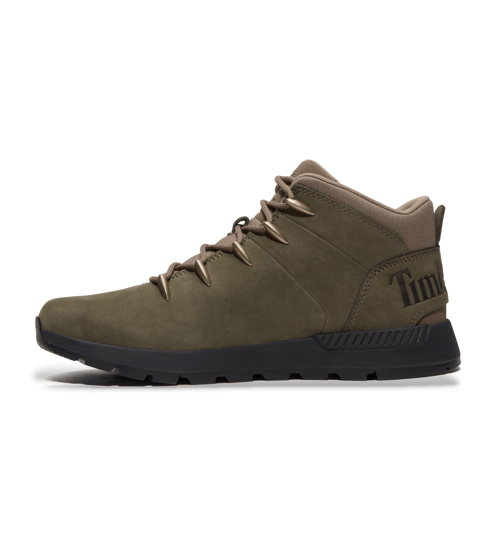 Timberland Sprint Trekker sapatos de couro de cano médio com atacadores verde escuro