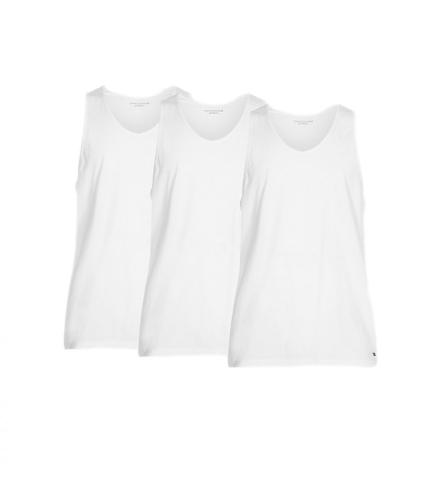 Tommy Hilfiger Pack de 3 Camisetas de Tirantes y Cuello Redondo blanco