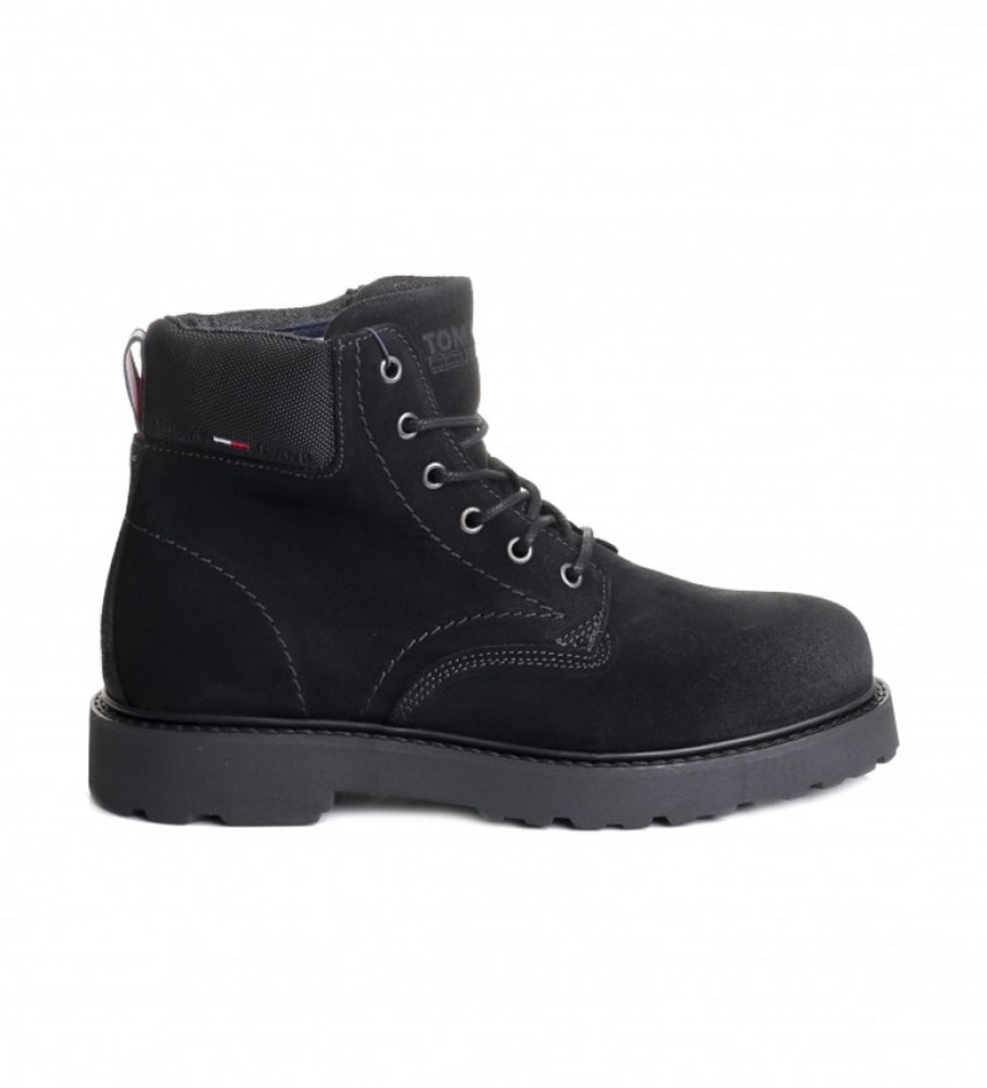 Tommy Hilfiger Leather ankle boots Short Lace Up black
