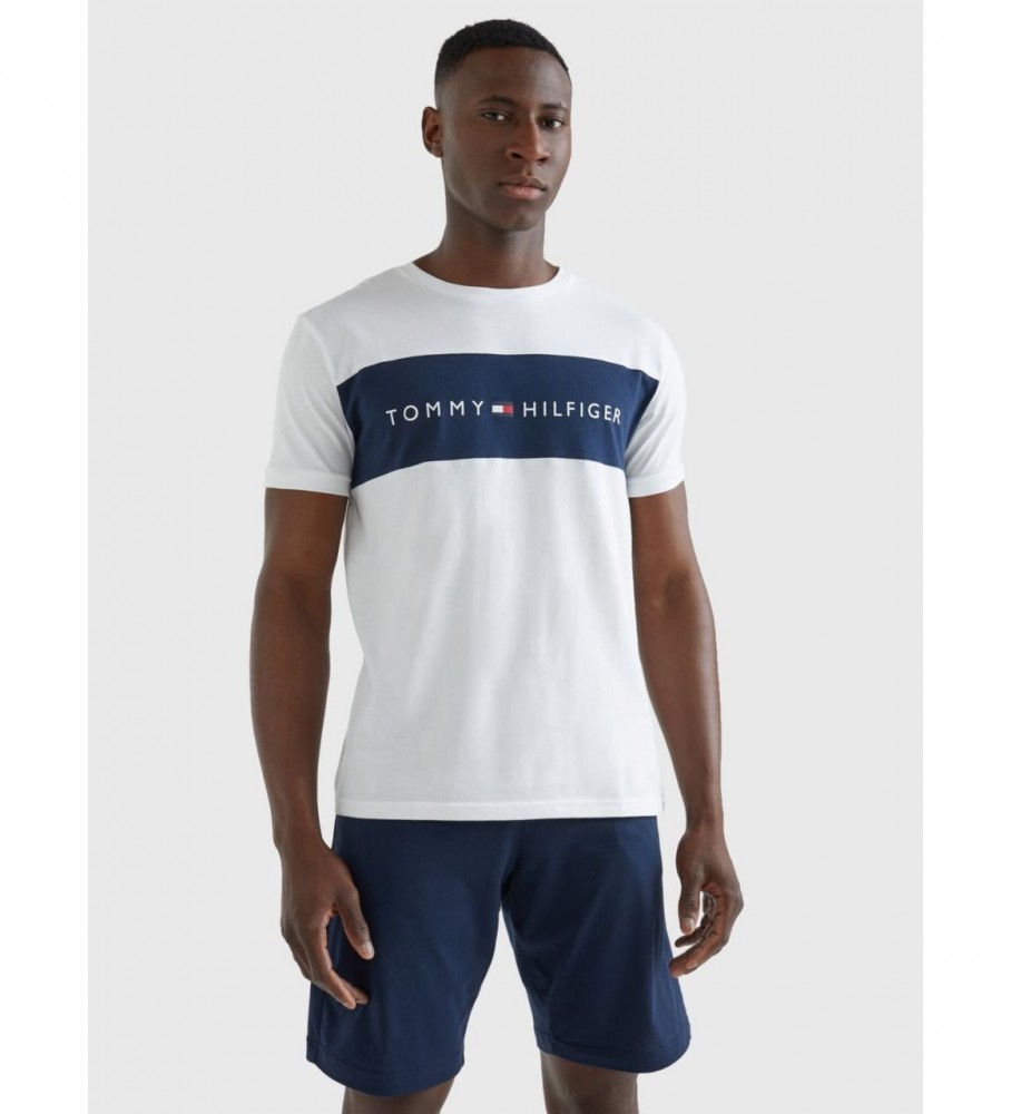Tommy Hilfiger CN SS Logo Flag T-shirt bianca