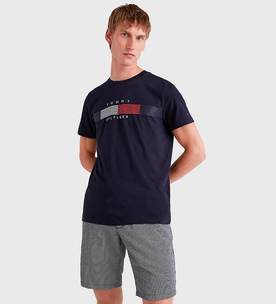 Tommy Hilfiger T-shirt graphique à rayures Corp marine