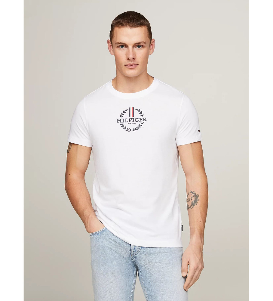 Tommy Hilfiger tshirt nera donna in cotone con logo sul davanti slim fit