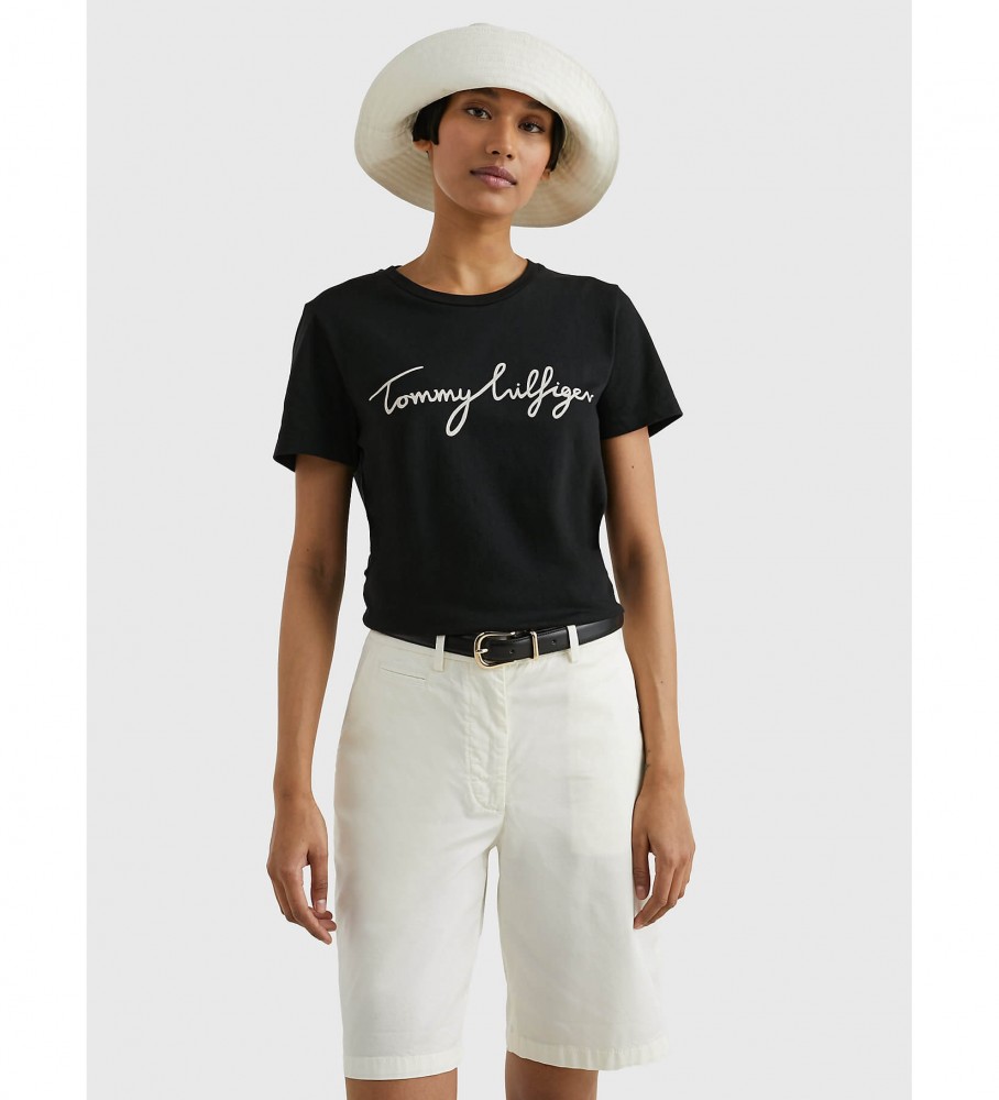 Tommy Hilfiger T-shirt con grafica girocollo Heritage nera