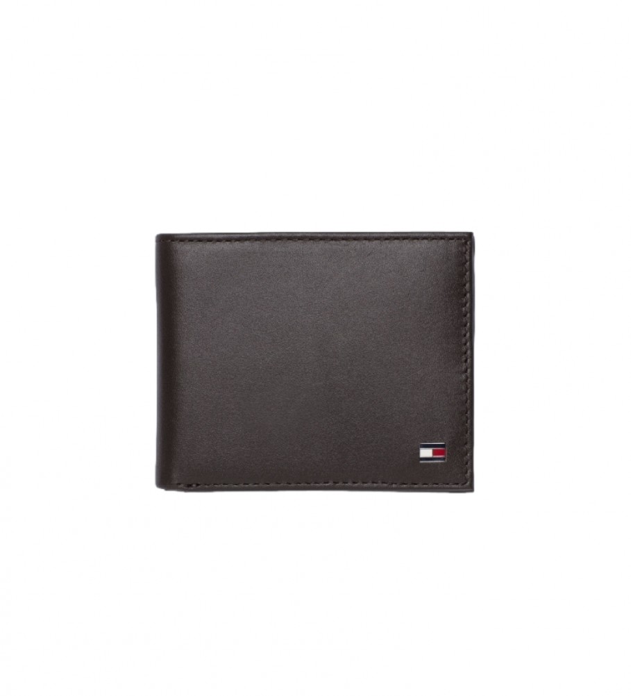 Tommy Hilfiger Leather wallet Eton Mini CC brown -8,5 x 10,7 x 2 cm