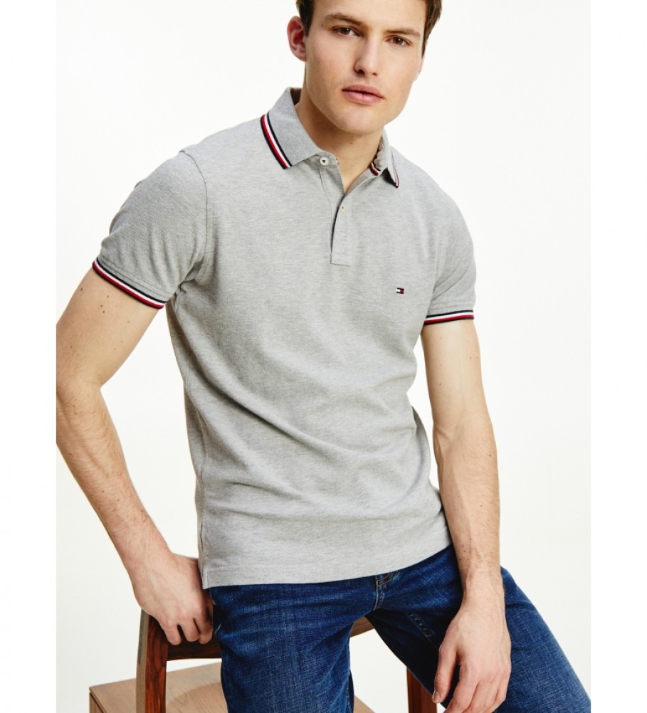 Tommy Hilfiger Polo Core Tipped Slim gris