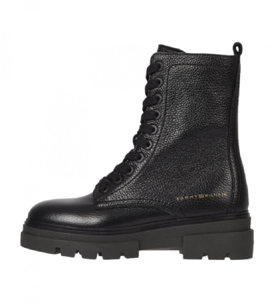 Tommy Hilfiger Monochromatic Lace Up leather boots black
