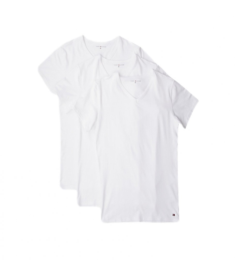 Tommy Hilfiger T-shirt bianche elasticizzate VN in confezione da 3