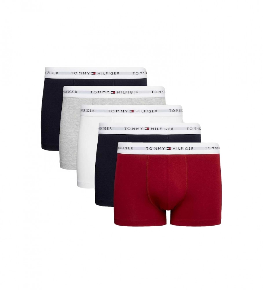 Tommy Hilfiger Pack of 5 boxer shorts Trunk Essential maroon, white, black, navy, grey