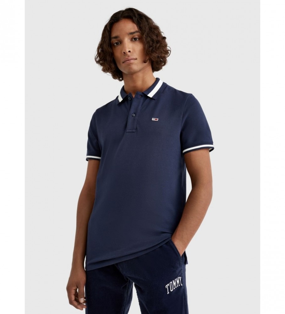 Tommy Jeans TJM Tipped Stretch navy polo shirt