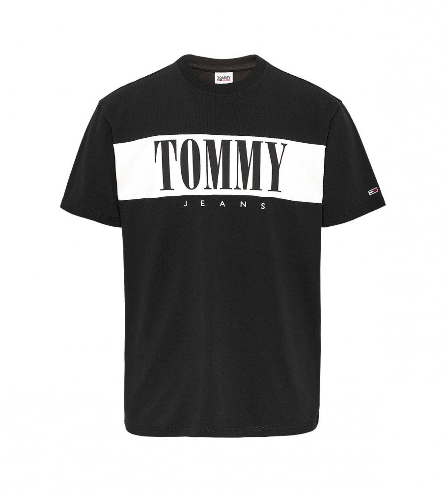 Tommy Jeans T-shirt color block Serif nera