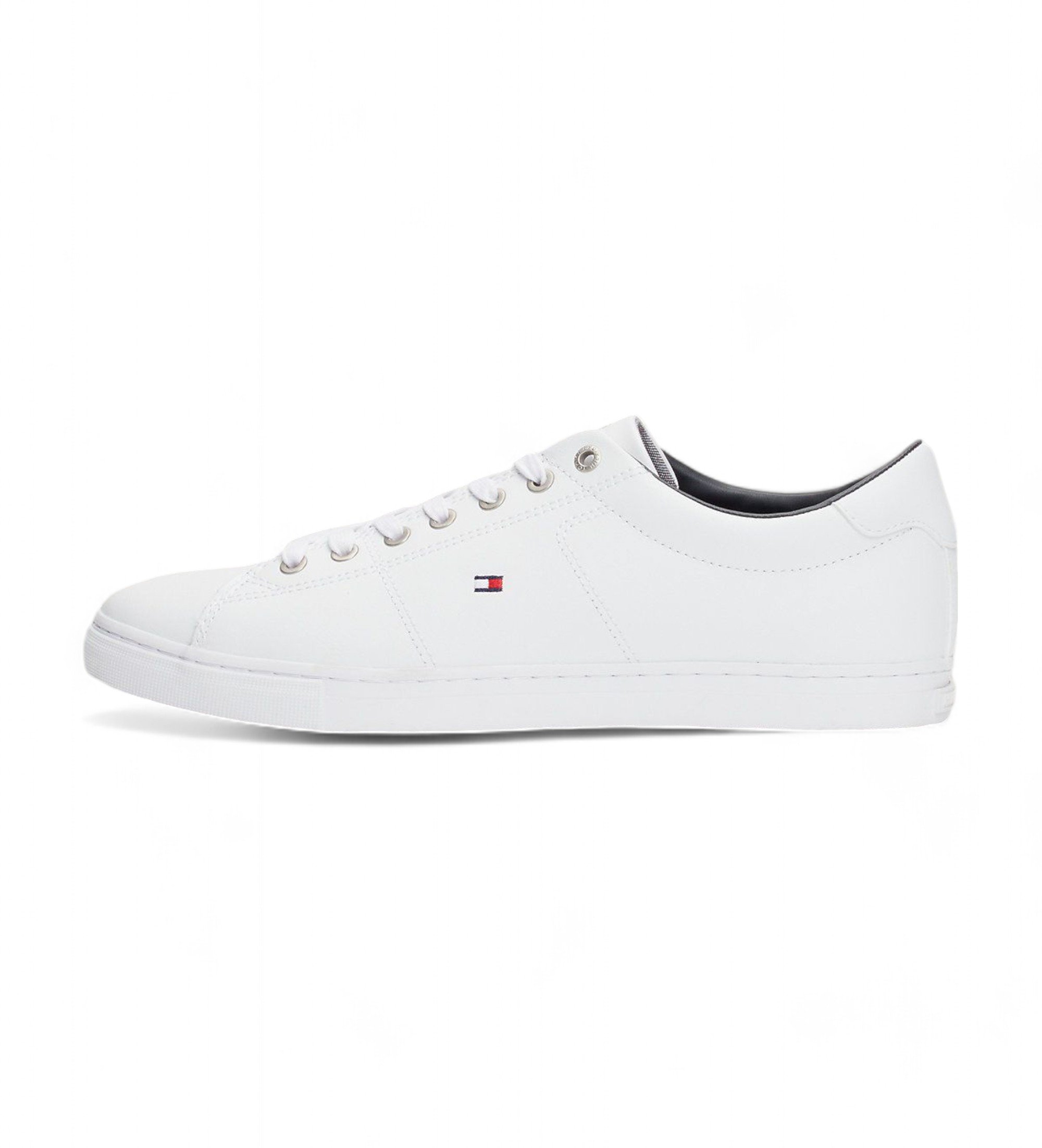 Tommy Hilfiger Essential - Baskets à lacets en cuir blanc