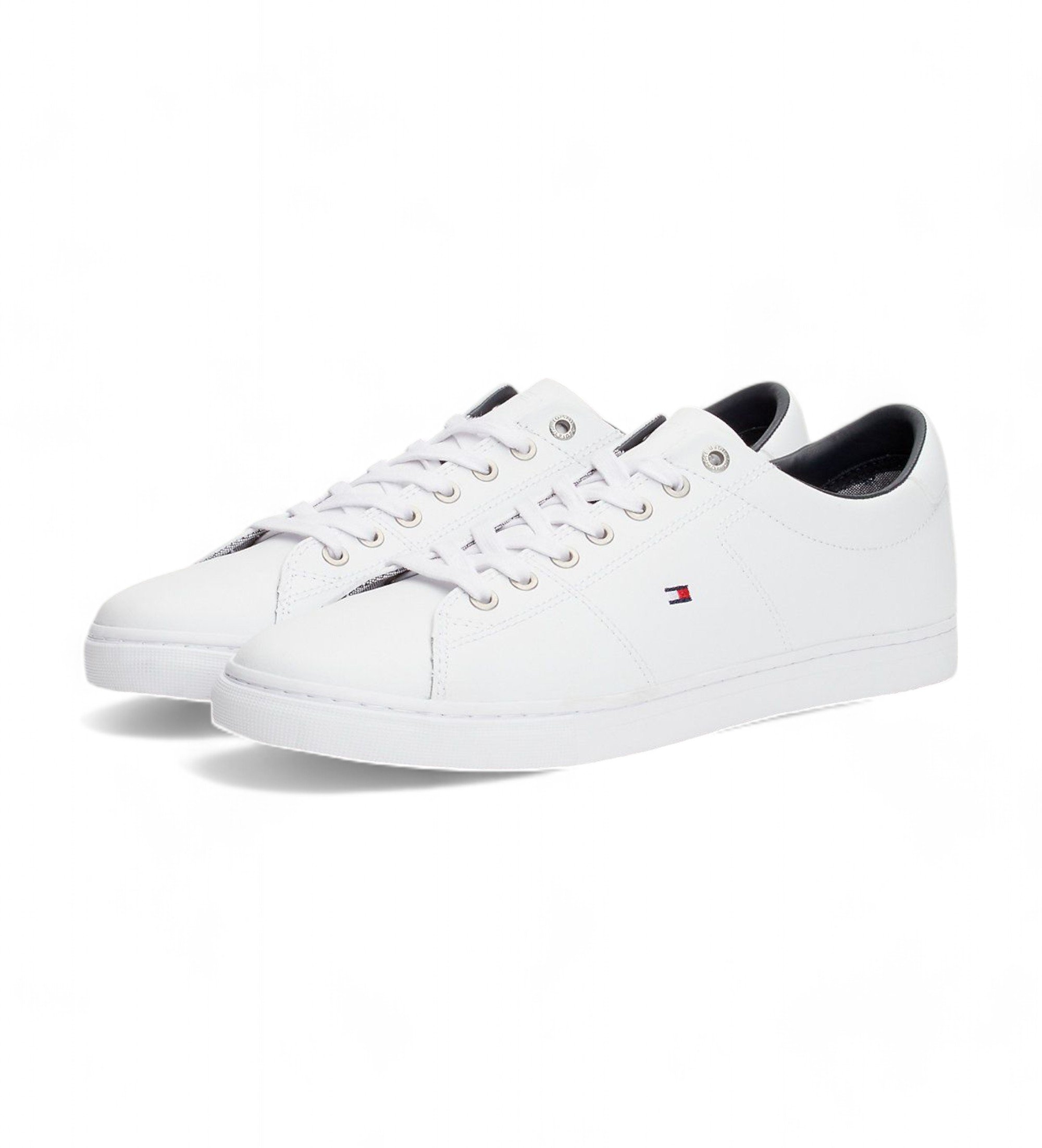Tommy Hilfiger Essential - Baskets à lacets en cuir blanc