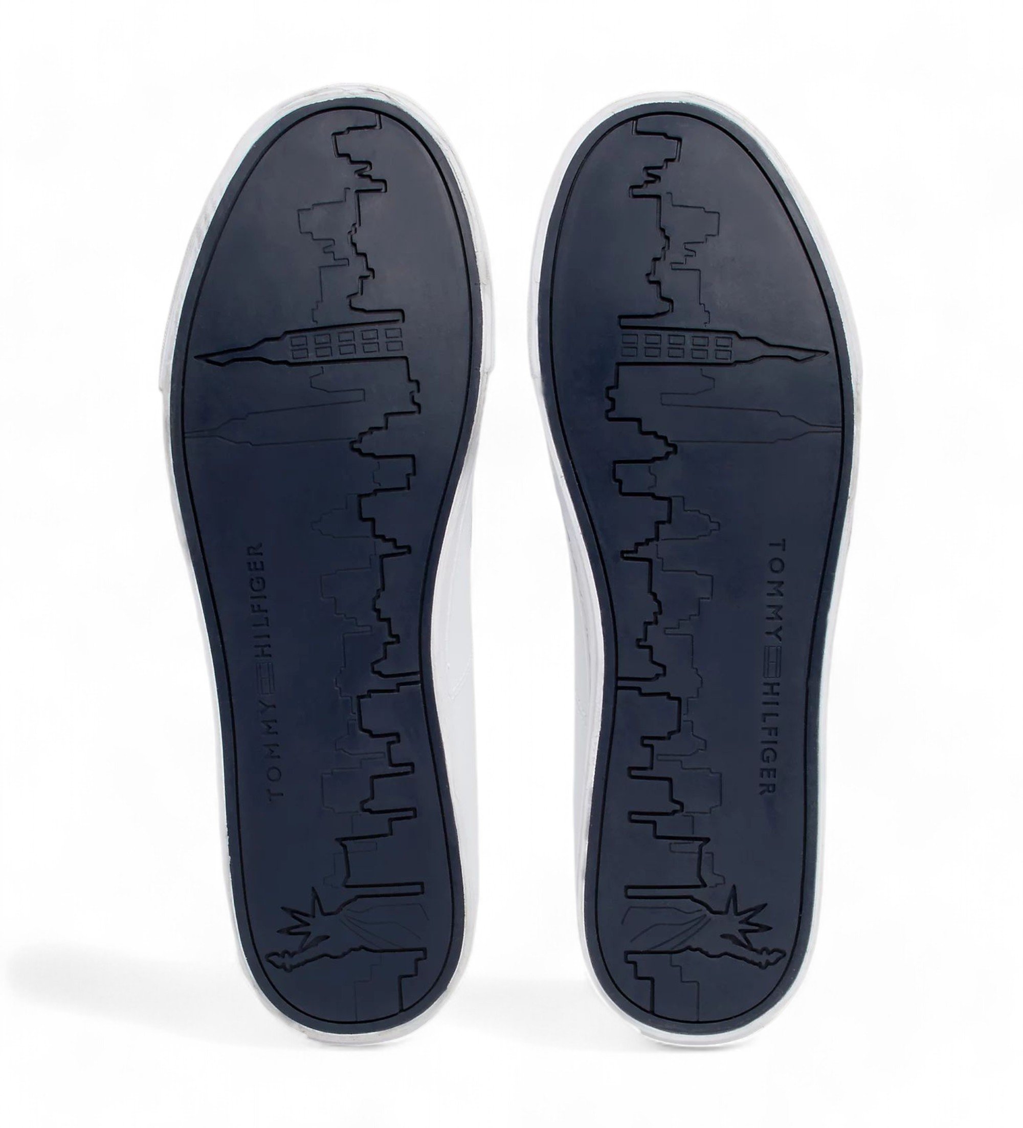 Tommy Hilfiger Essential - Baskets à lacets en cuir blanc
