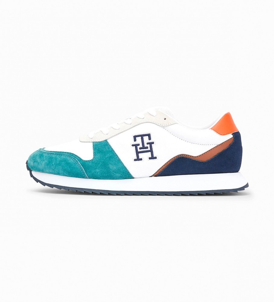 Tommy Hilfiger Monogram Runner Leather Sneakers white