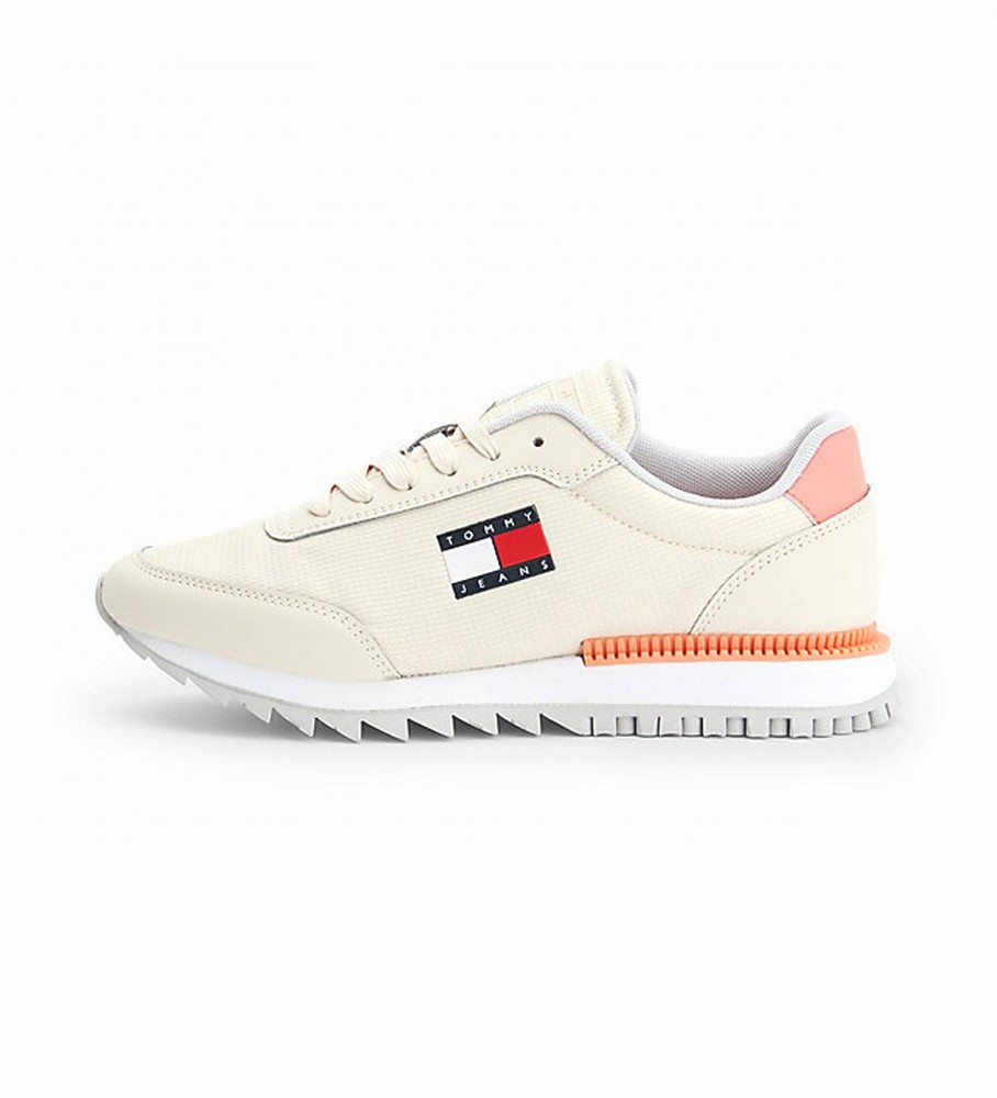 Tommy Jeans Retro beige leather sneakers