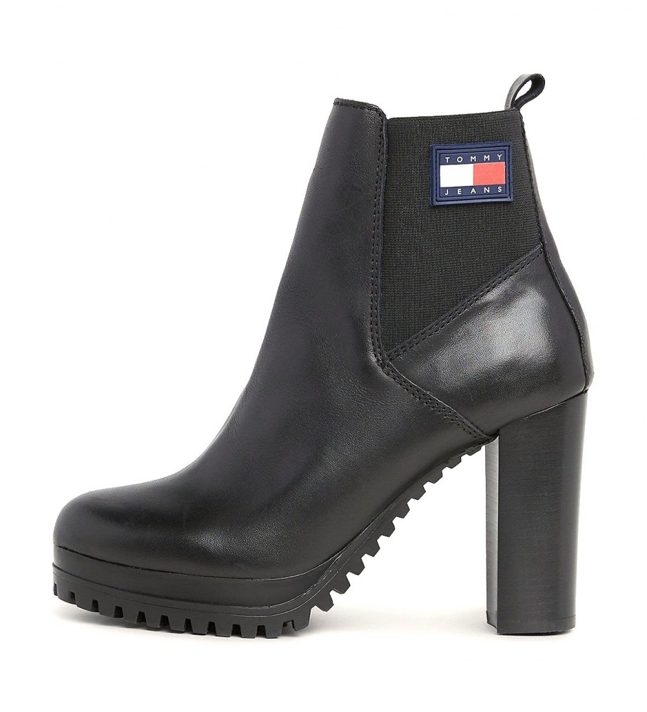 Tommy Jeans Essential ankle boots black - Heel height 10cm