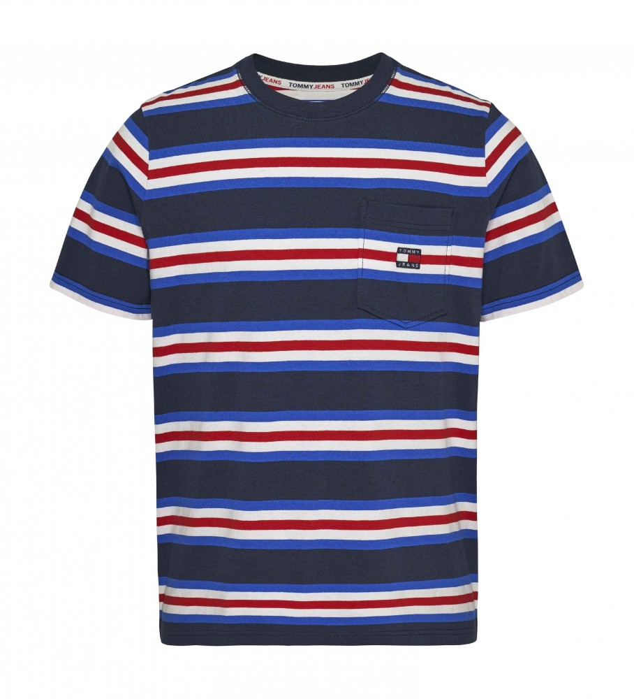 Tommy Jeans Reg Flag Stripe T-shirt blue - ESD Store fashion, footwear and  accessories - best brands shoes and designer shoes