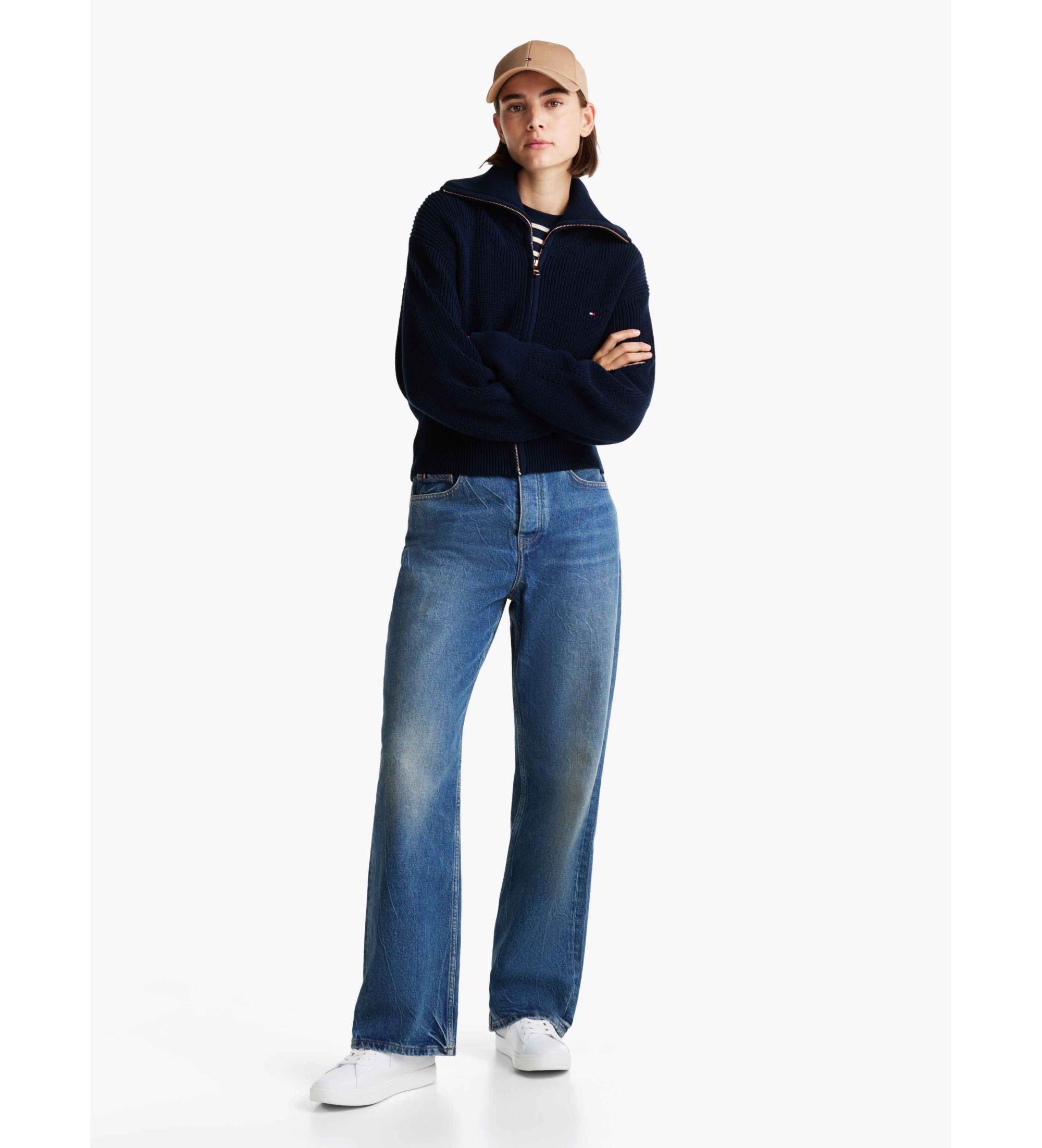 Tommy Hilfiger Chaussures de tennis en cuir blanc Tommy Hilfiger Chaussures de tennis en cuir blanc