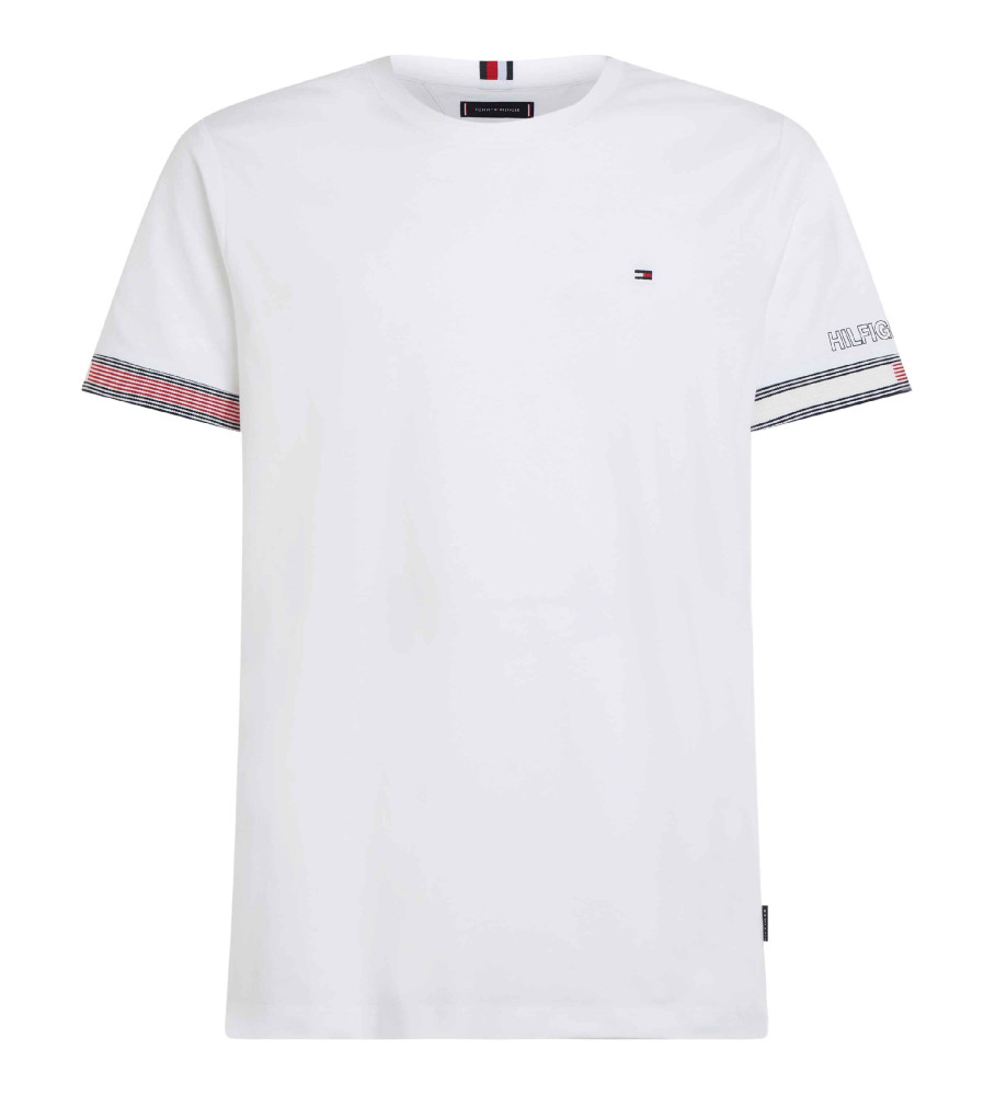 Tommy Hilfiger Flaggenmanschetten-T-Shirt weiß - - Esdemarca Accessoires für Geschäft Mode Schuhe, Markenturnschuhe und Markenschuhe und