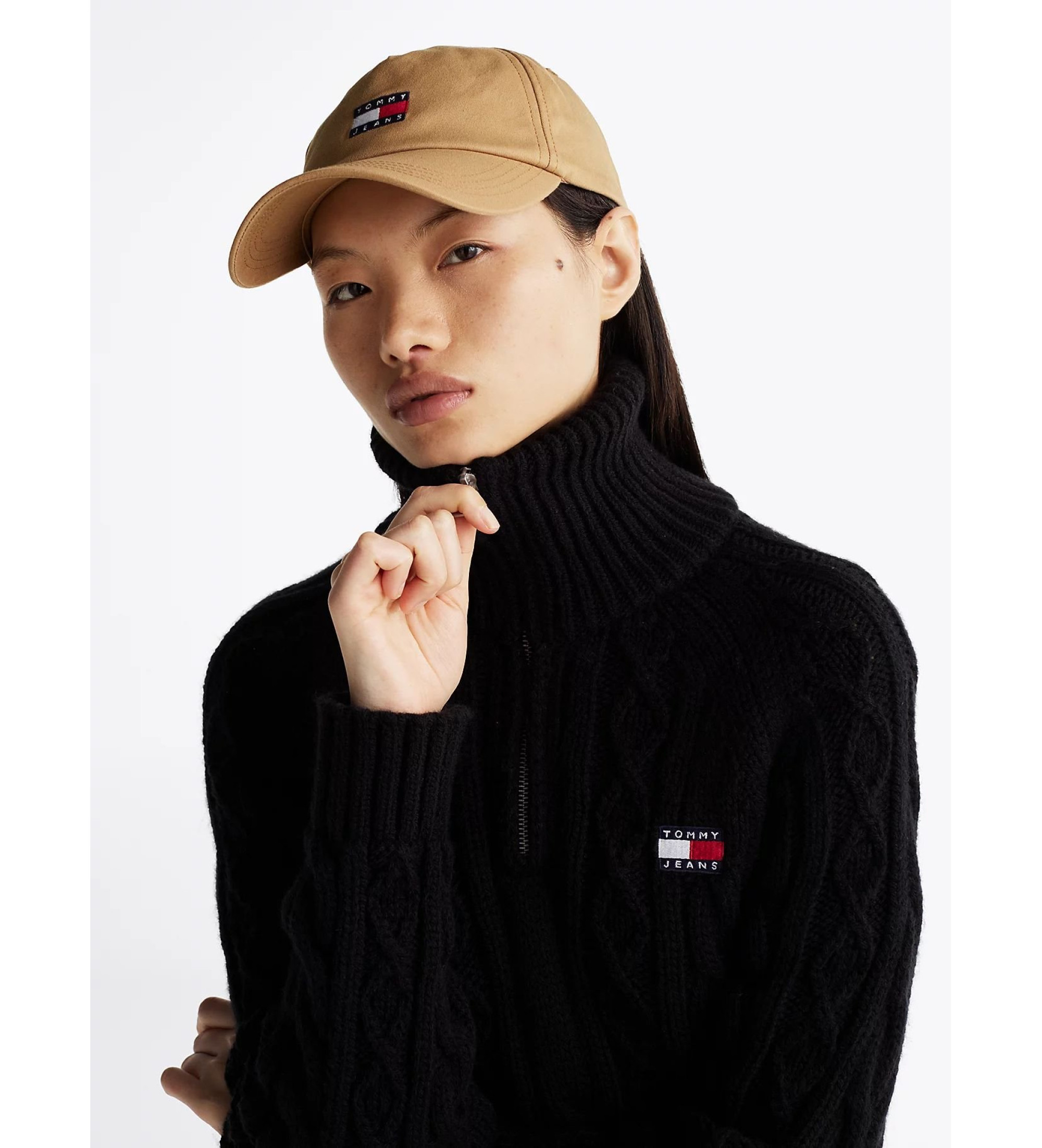 Tommy Hilfiger Heritage-kasket med præget logo, beige