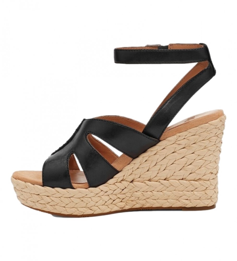 UGG Careena black sandals -height cua: 9cm - Esdemarca Store fashion,  footwear and accessories - best brands shoes and designer shoes