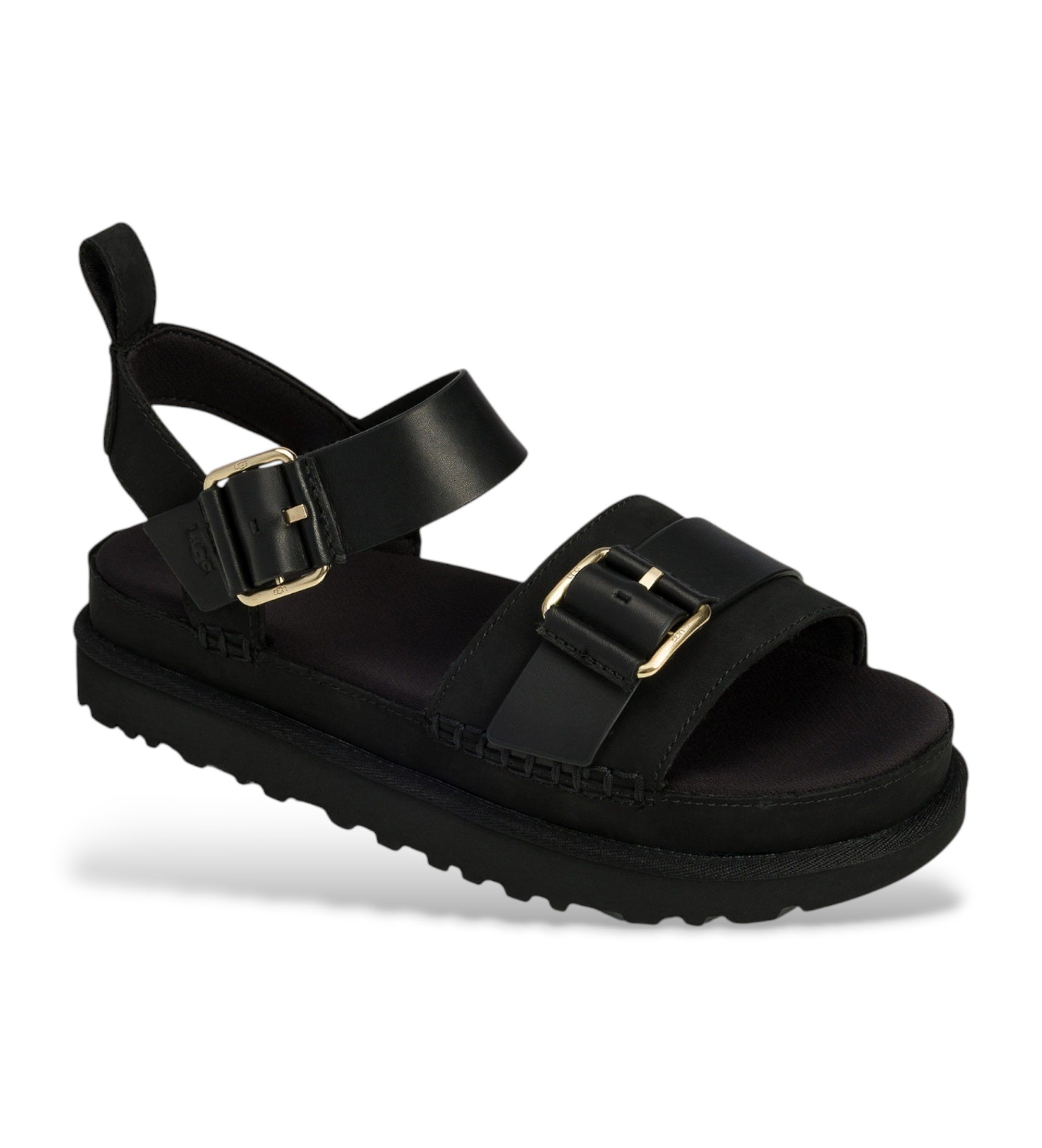 UGG Goldenstar Villa sorte lædersandaler