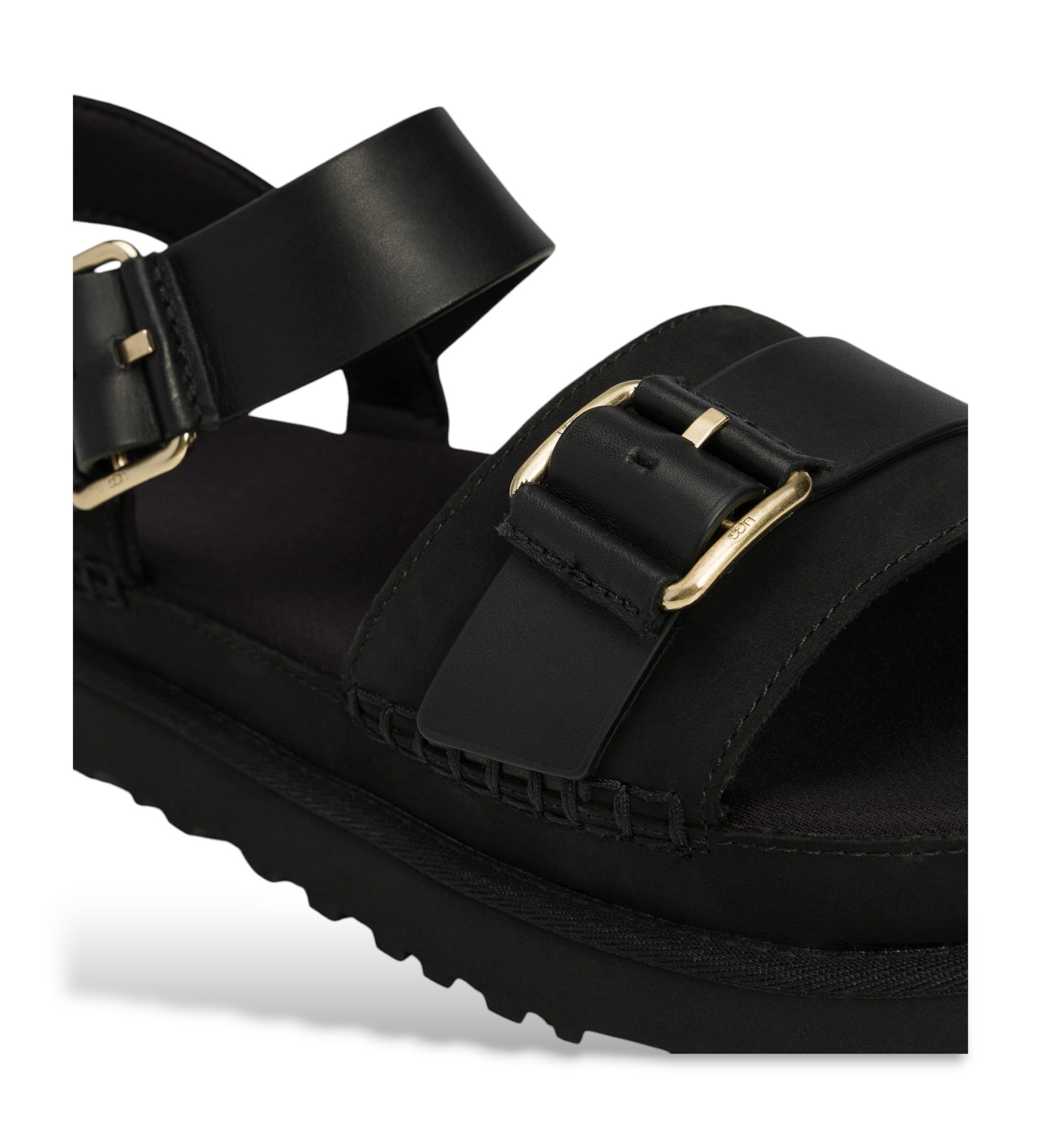 UGG Goldenstar Villa sorte lædersandaler