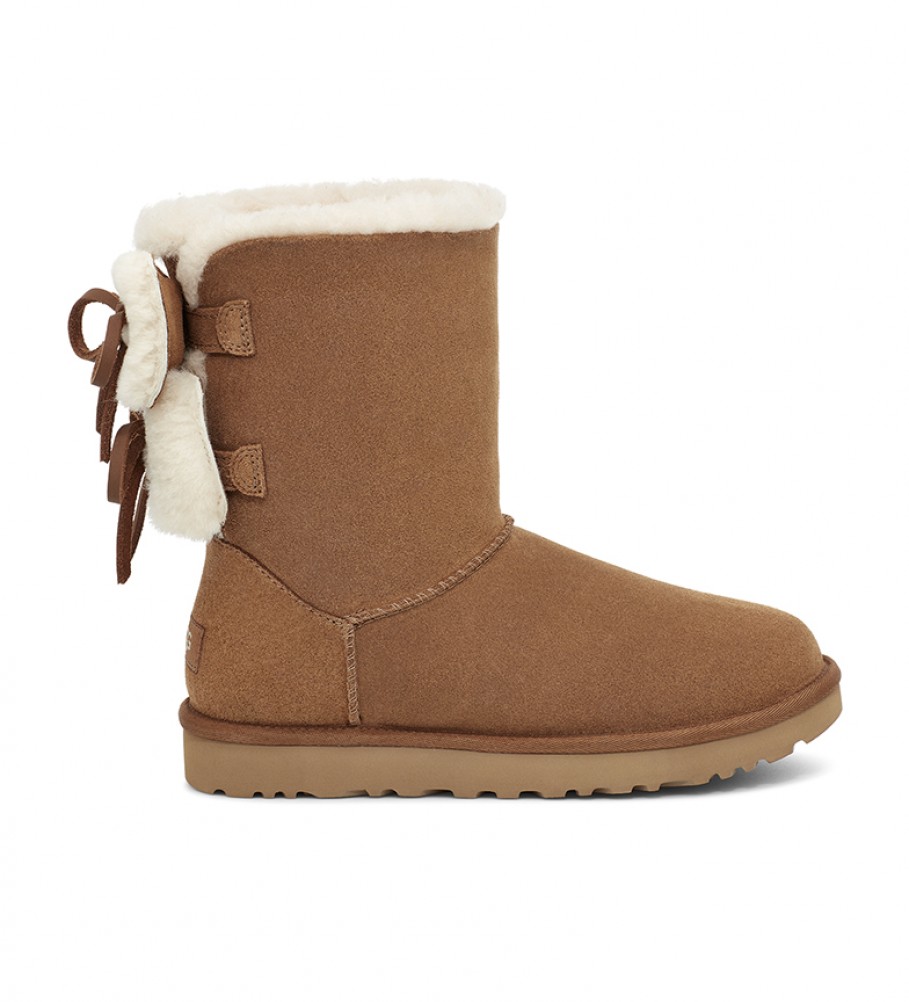 UGG Leather boots Classic Double Bow Short brown 