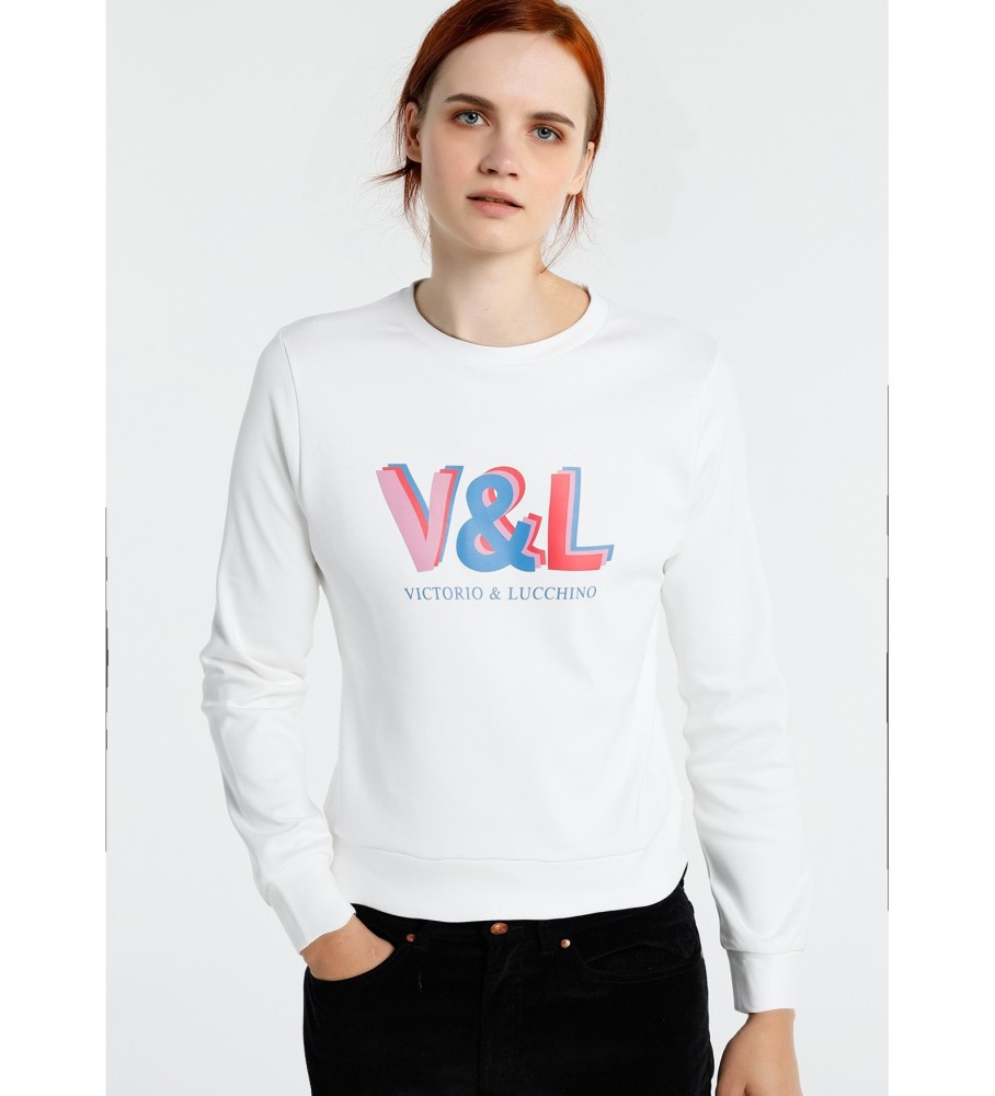Victorio & Lucchino, V&L - logo crossword colors sweatshirt white