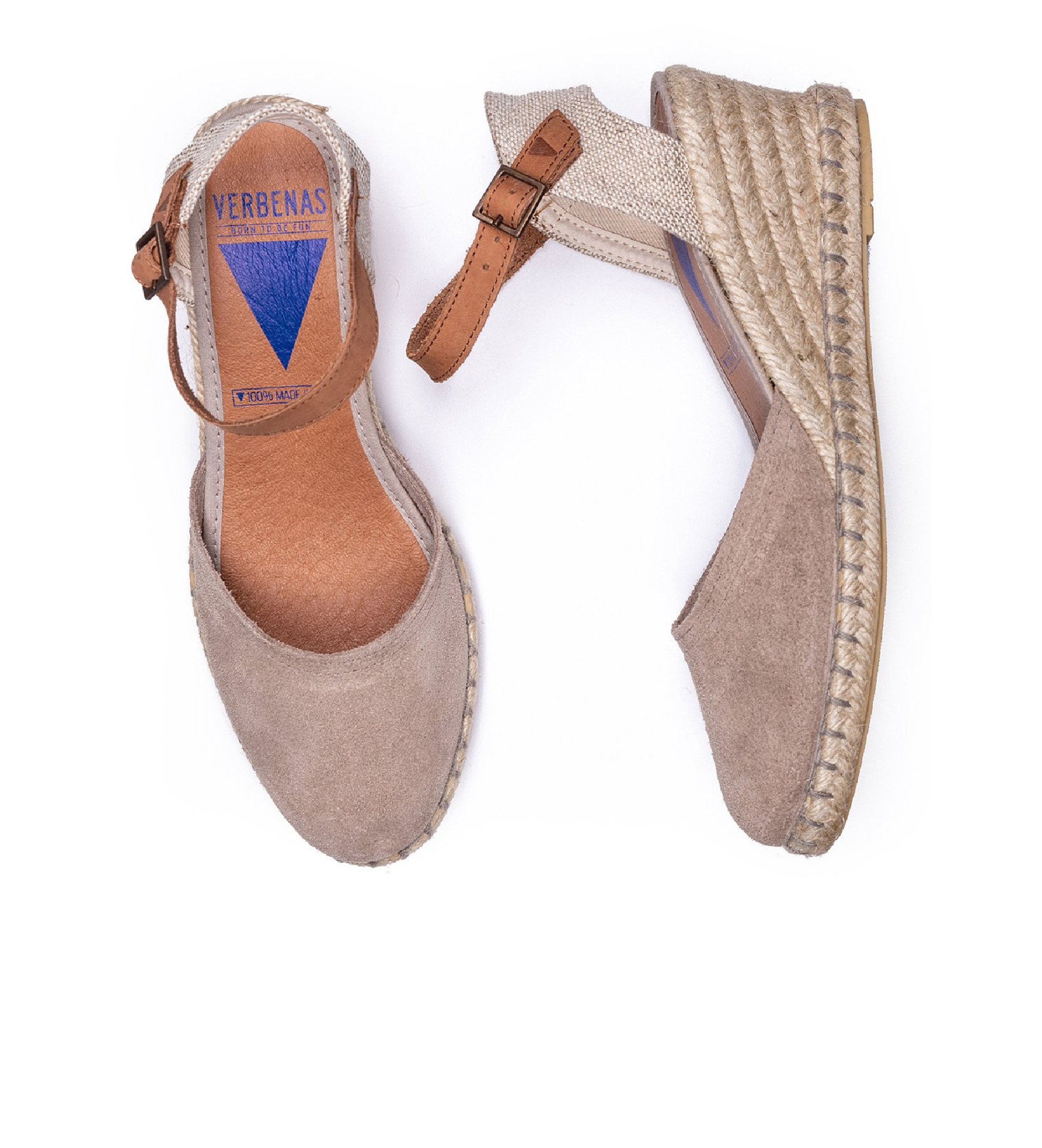 Alpargatas de piel Malena taupe